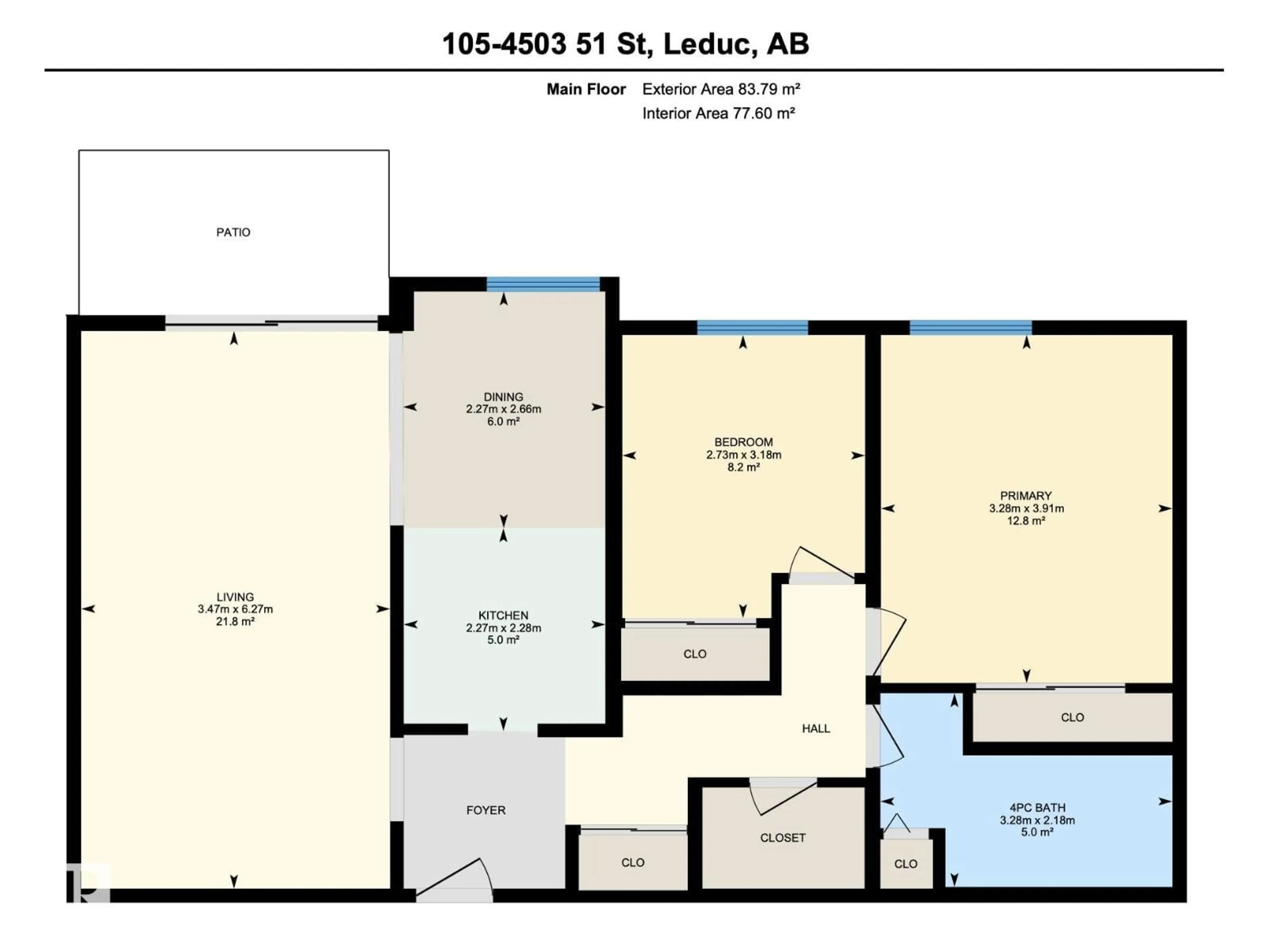 Floor plan for 105 - 4503 51 ST, Leduc Alberta T9E5C1