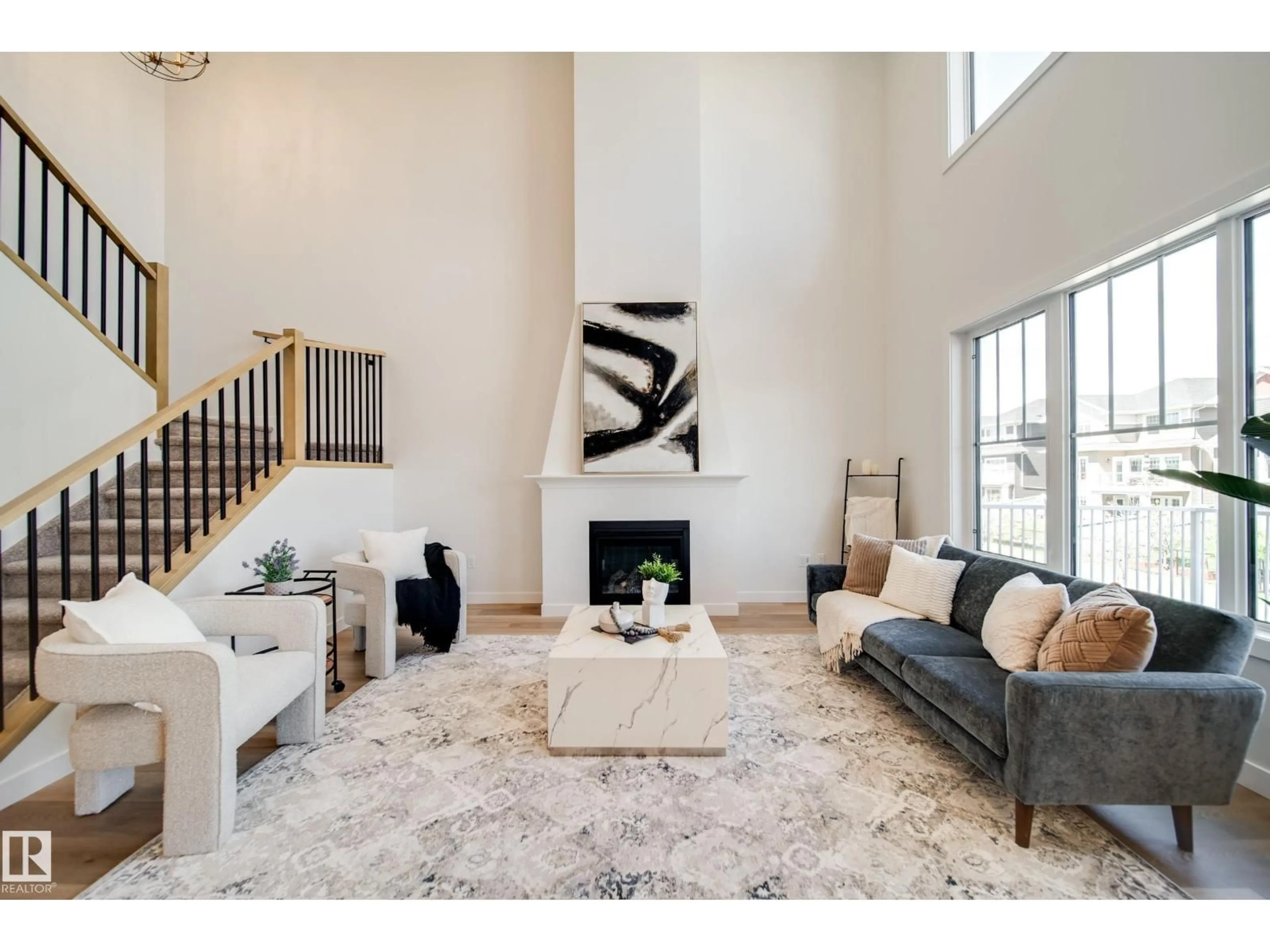 Living room with furniture, unknown for 75 CHARTRES CL, St. Albert Alberta T8T2E1