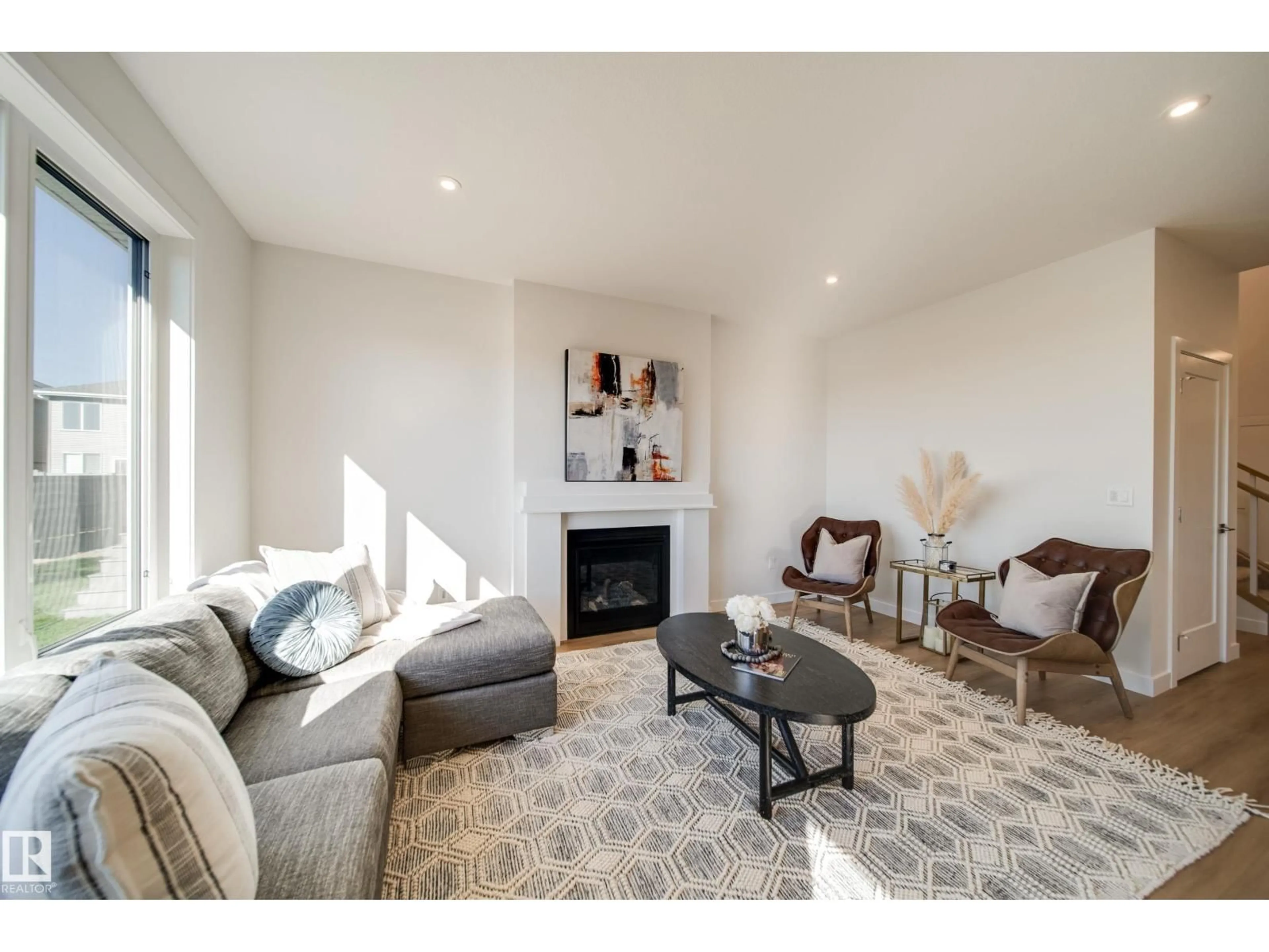 Living room with furniture, unknown for 77 CHARTRES CL, St. Albert Alberta T8T2E1