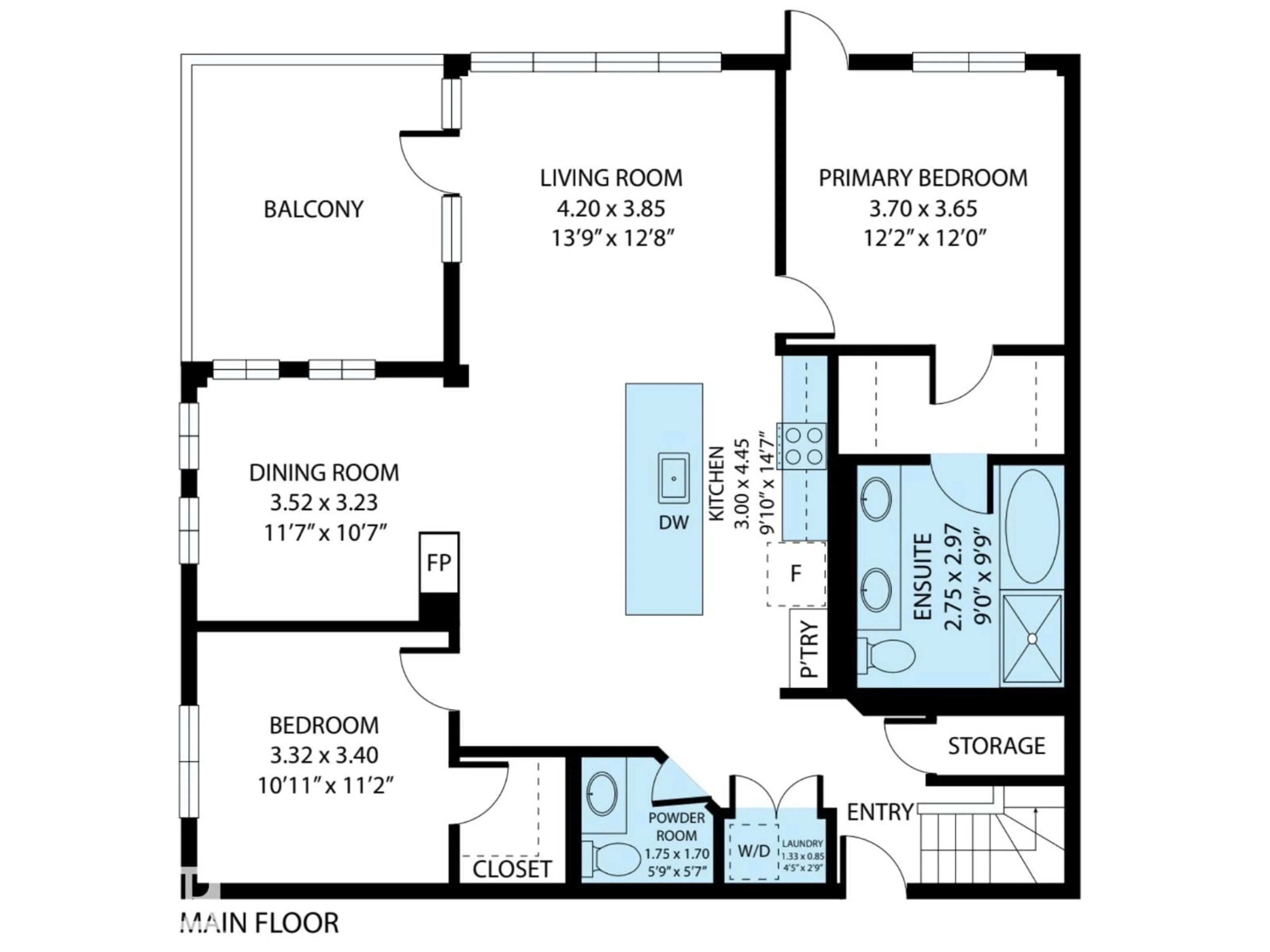 Floor plan for #401 - 1350 WINDERMERE WY, Edmonton Alberta T6W2J3