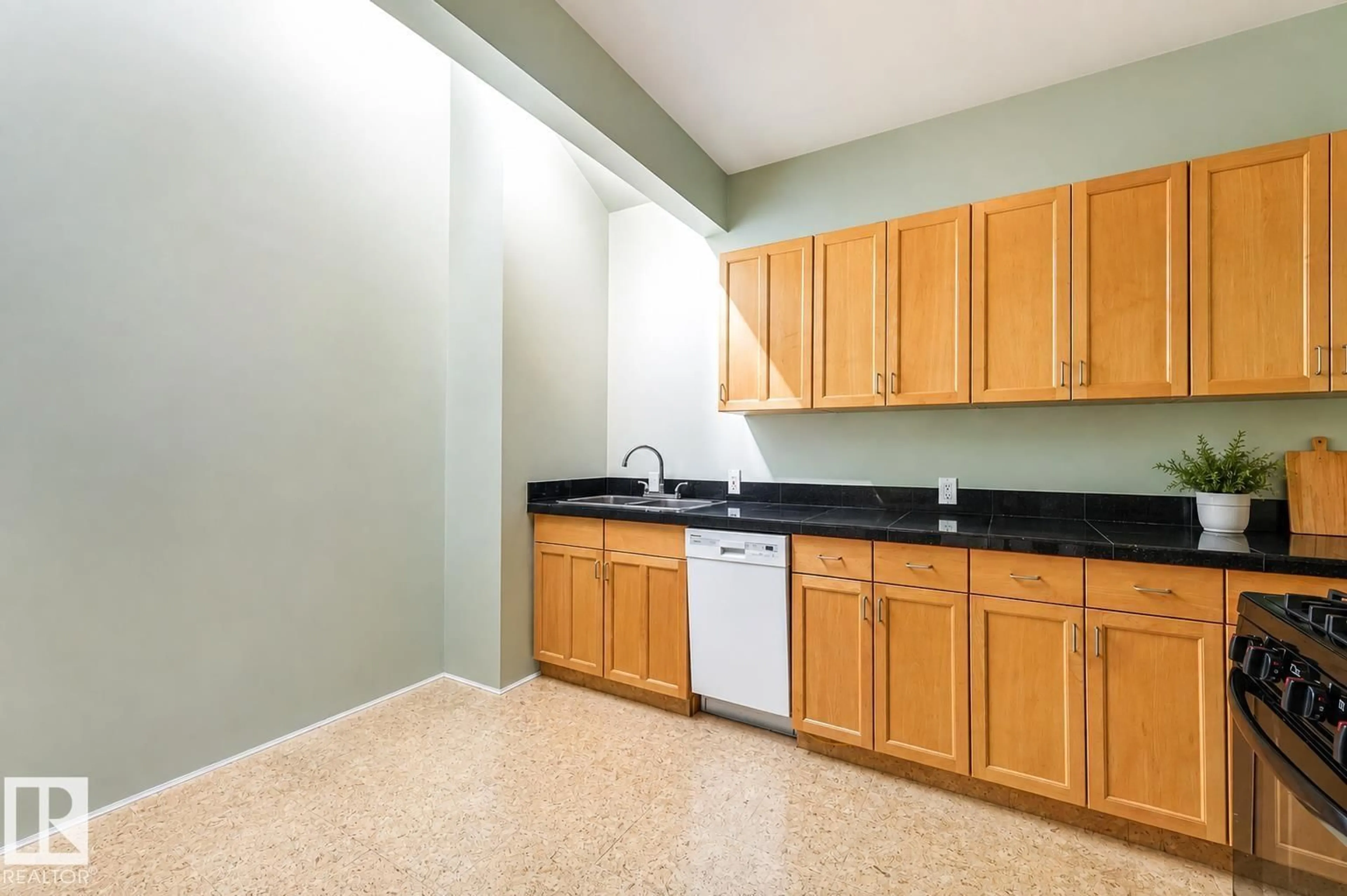 Standard kitchen, ceramic/tile floor for #307 - 9955 114 ST, Edmonton Alberta T5K1P7