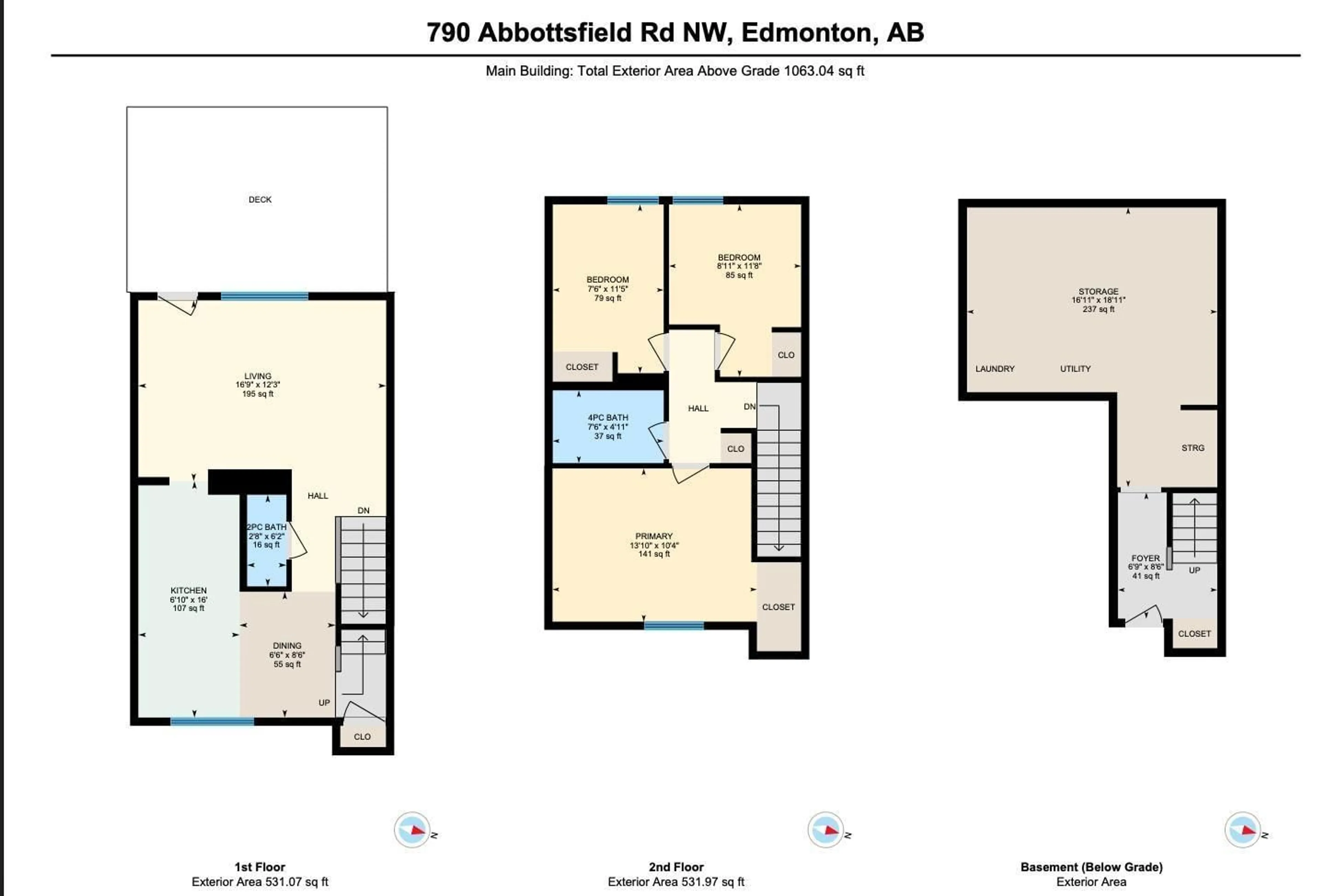 Floor plan for 790 ABBOTTSFIELD RD, Edmonton Alberta T5W4R4