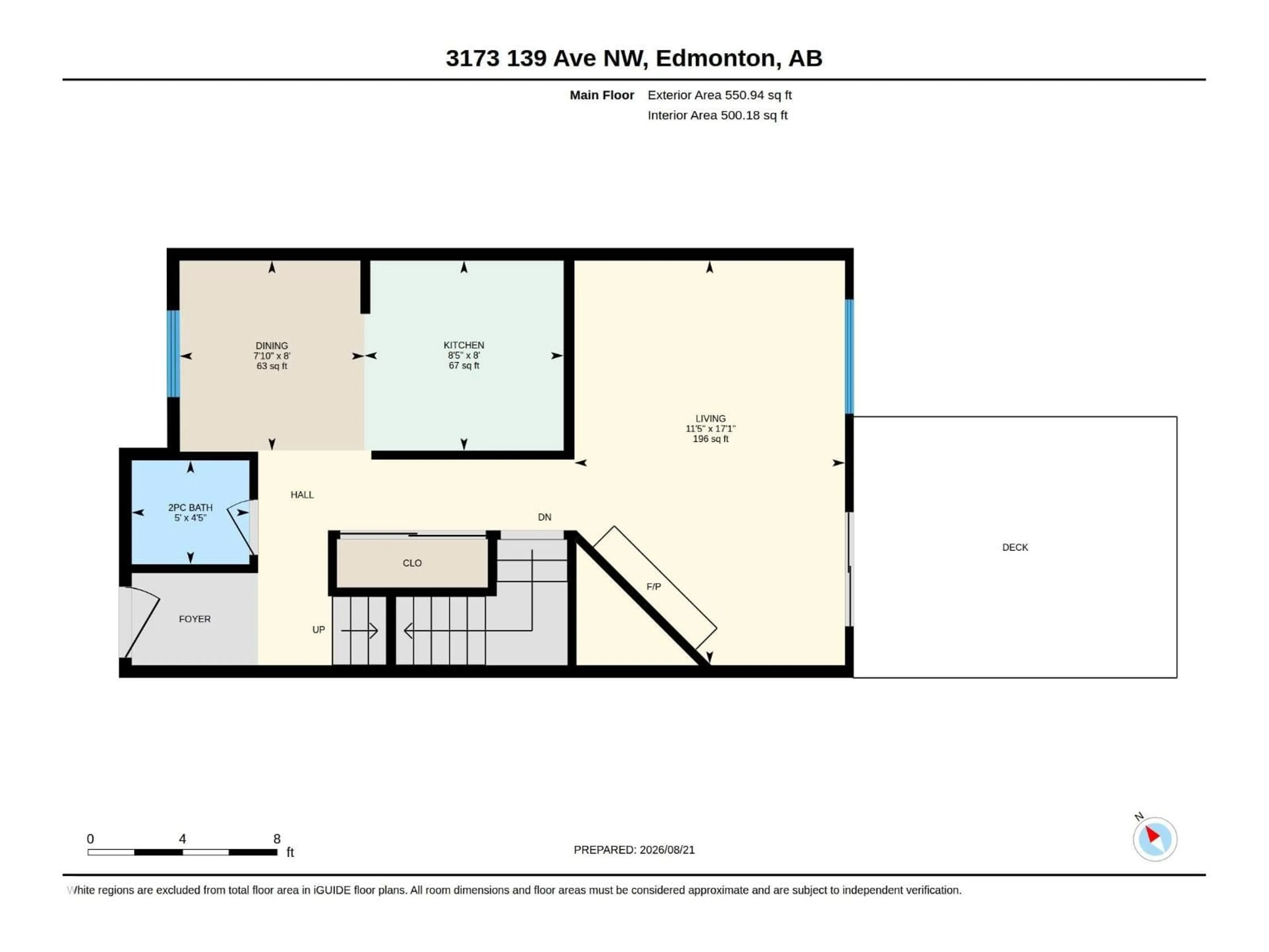 Floor plan for 3173 139 AV, Edmonton Alberta T5Y1R4