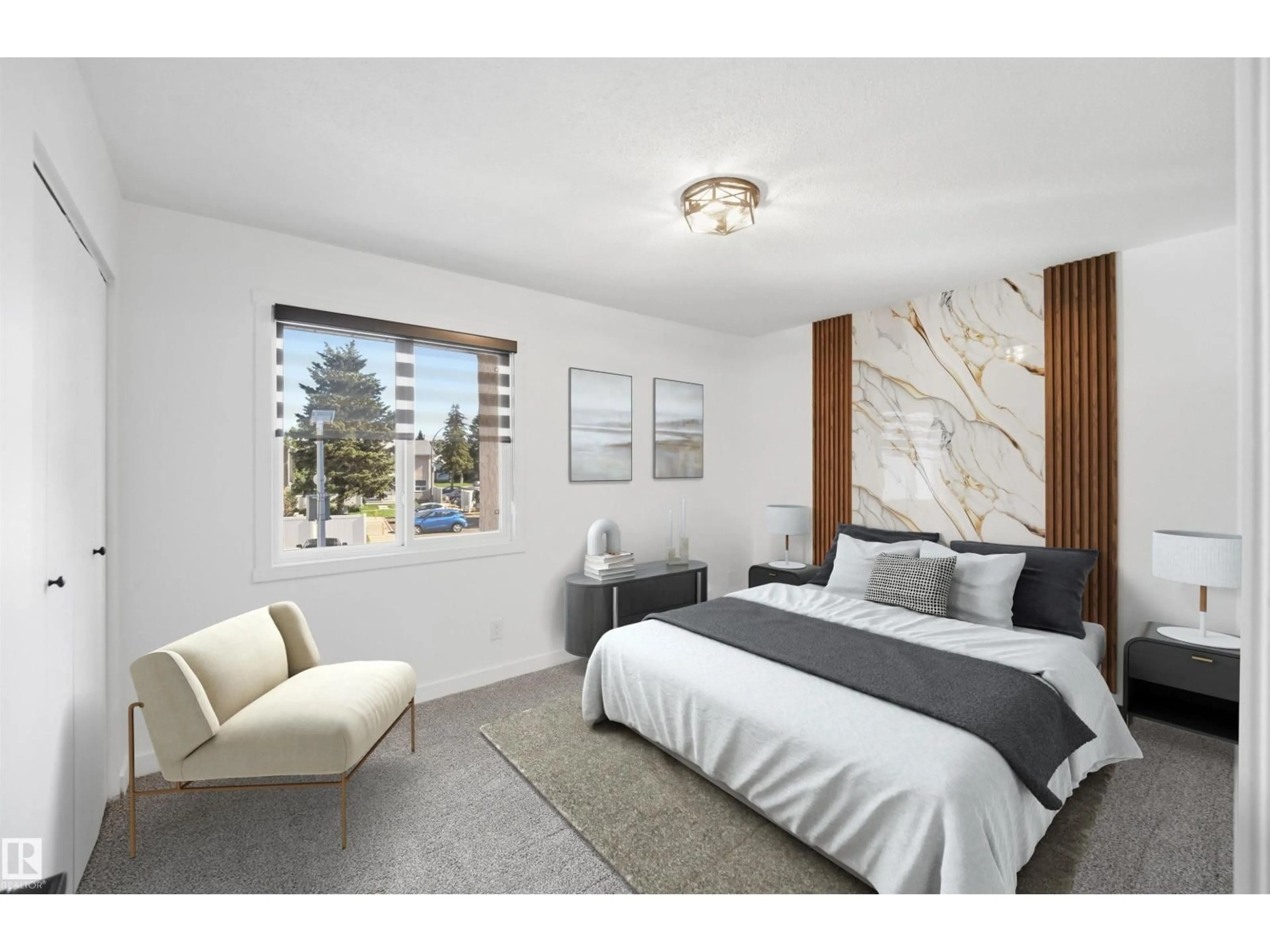 Bedroom with bed, unknown for NW - 21 LAKEWOOD VG, Edmonton Alberta T6K2B3