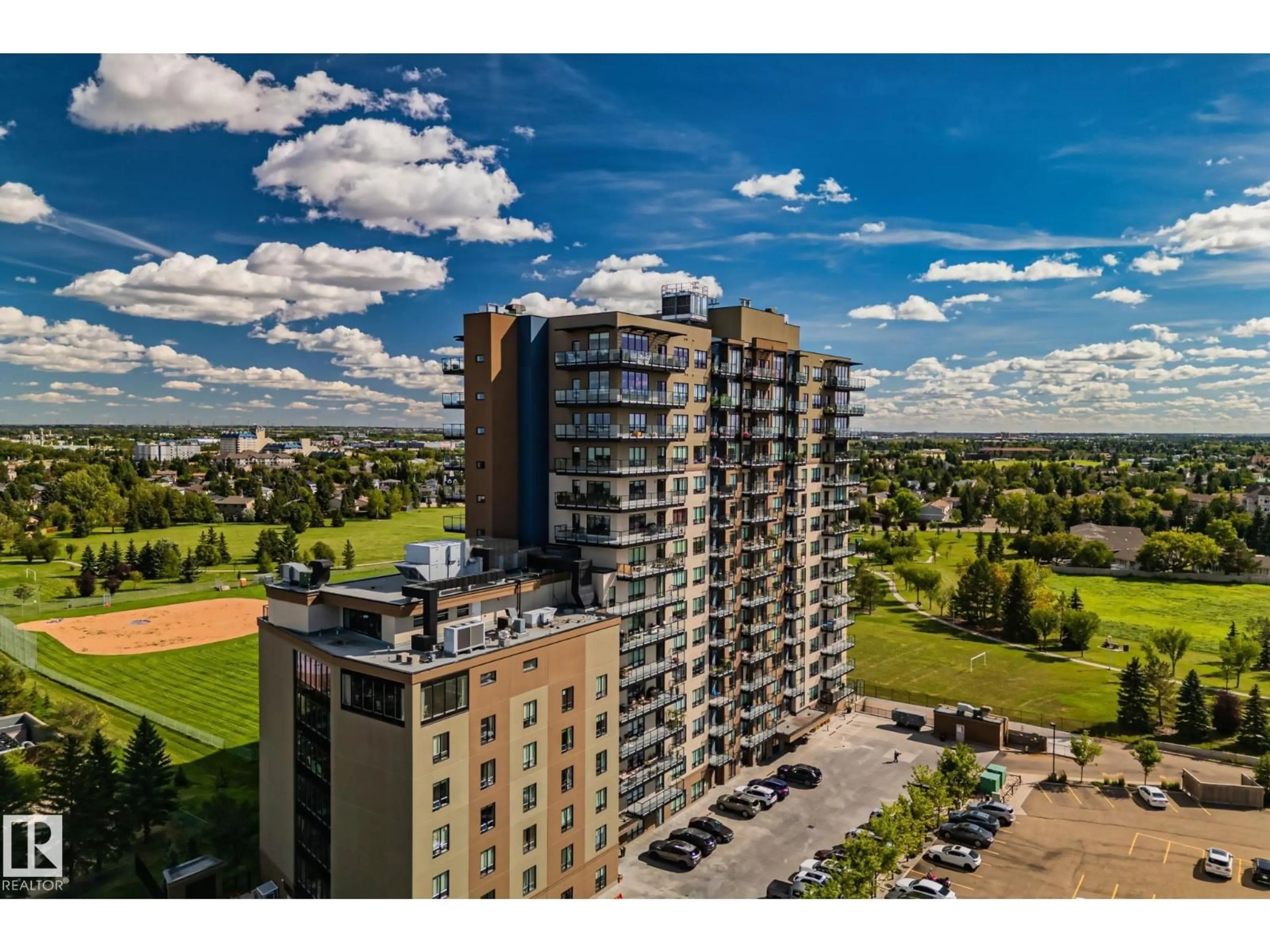 A pic from outside/outdoor area/front of a property/back of a property/a pic from drone, city buildings view from balcony for #404 - 2755 109 ST, Edmonton Alberta T6J5S4