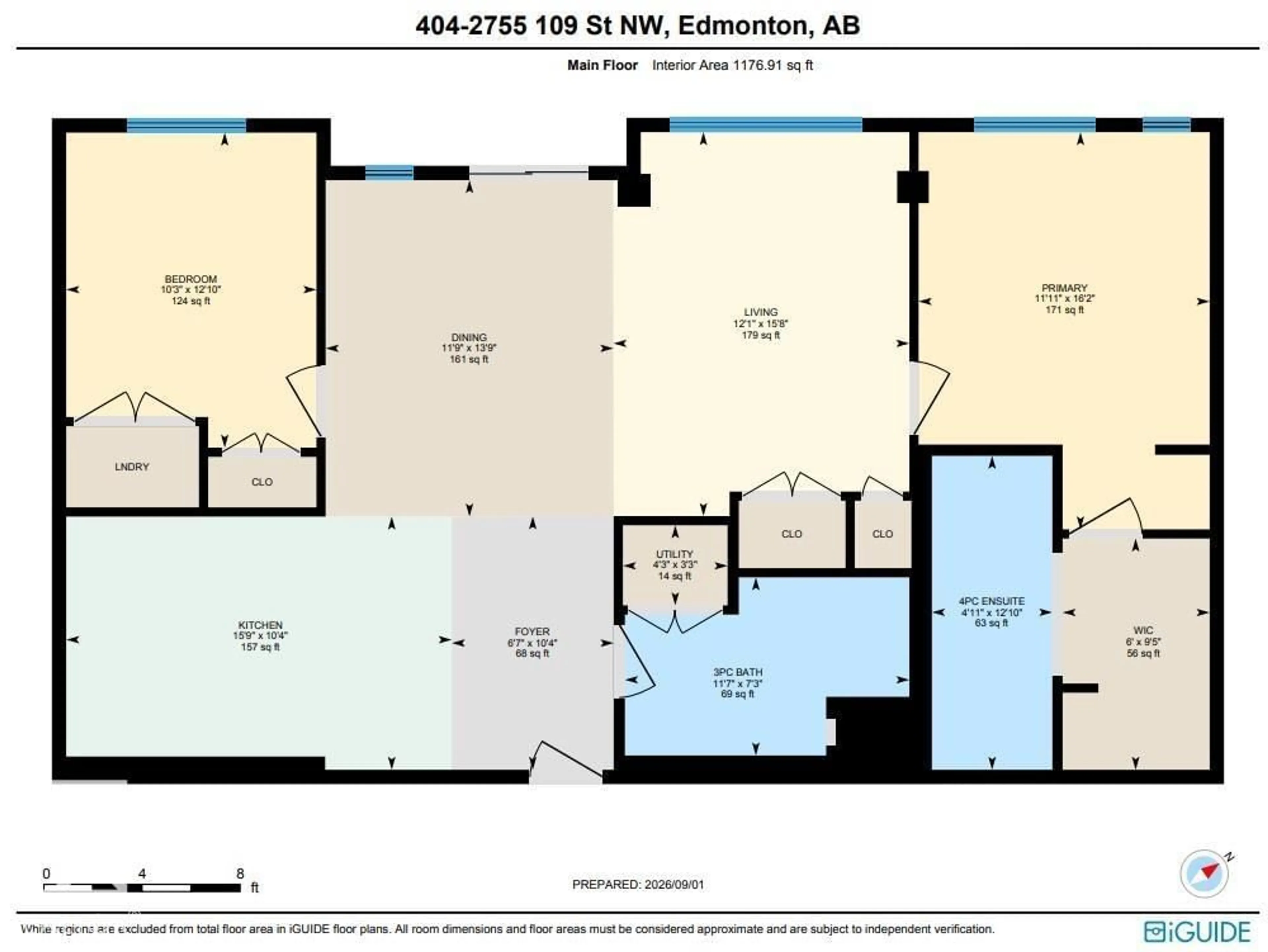 Floor plan for #404 - 2755 109 ST, Edmonton Alberta T6J5S4