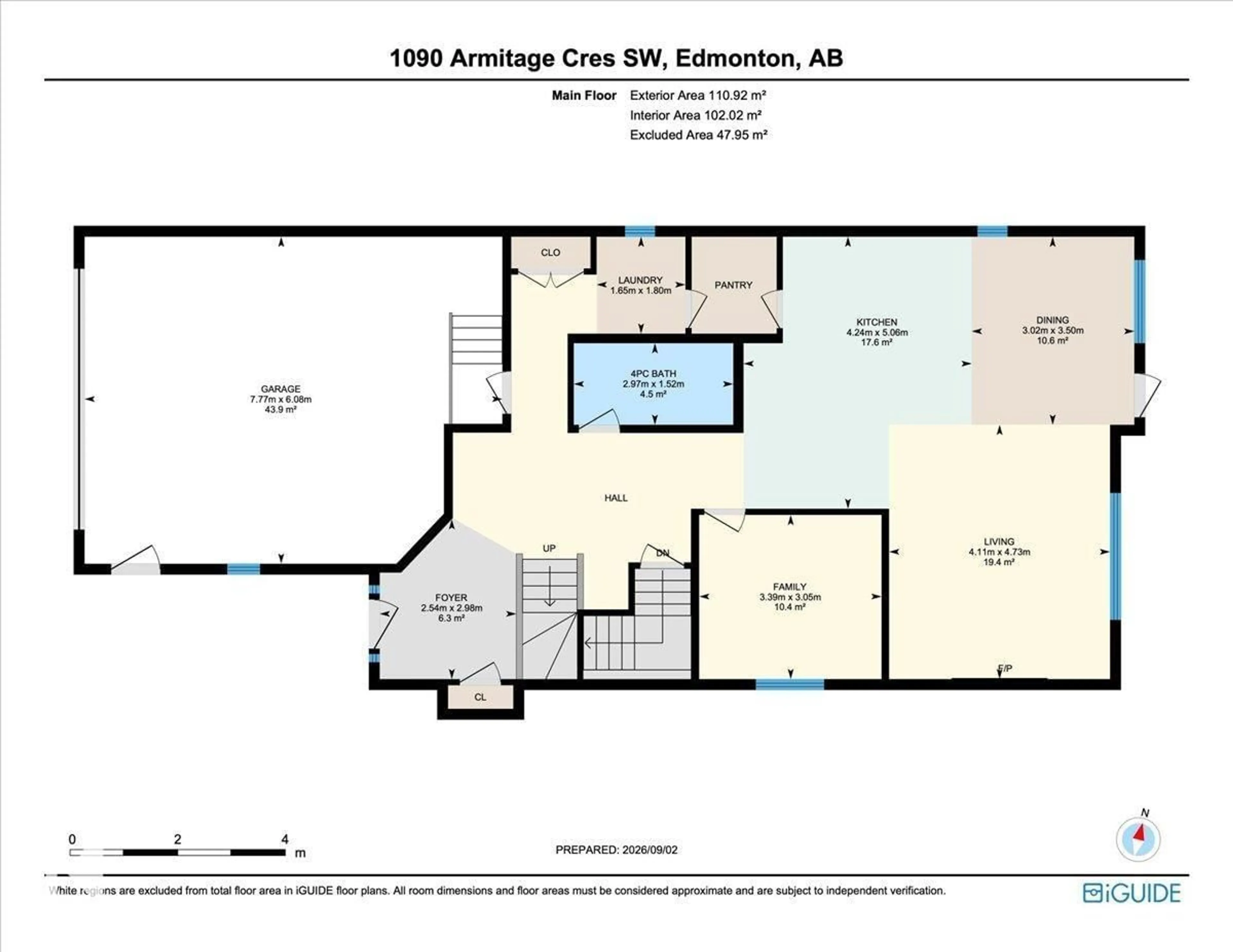 Floor plan for SW - 1090 ARMITAGE CR, Edmonton Alberta T6W0H2