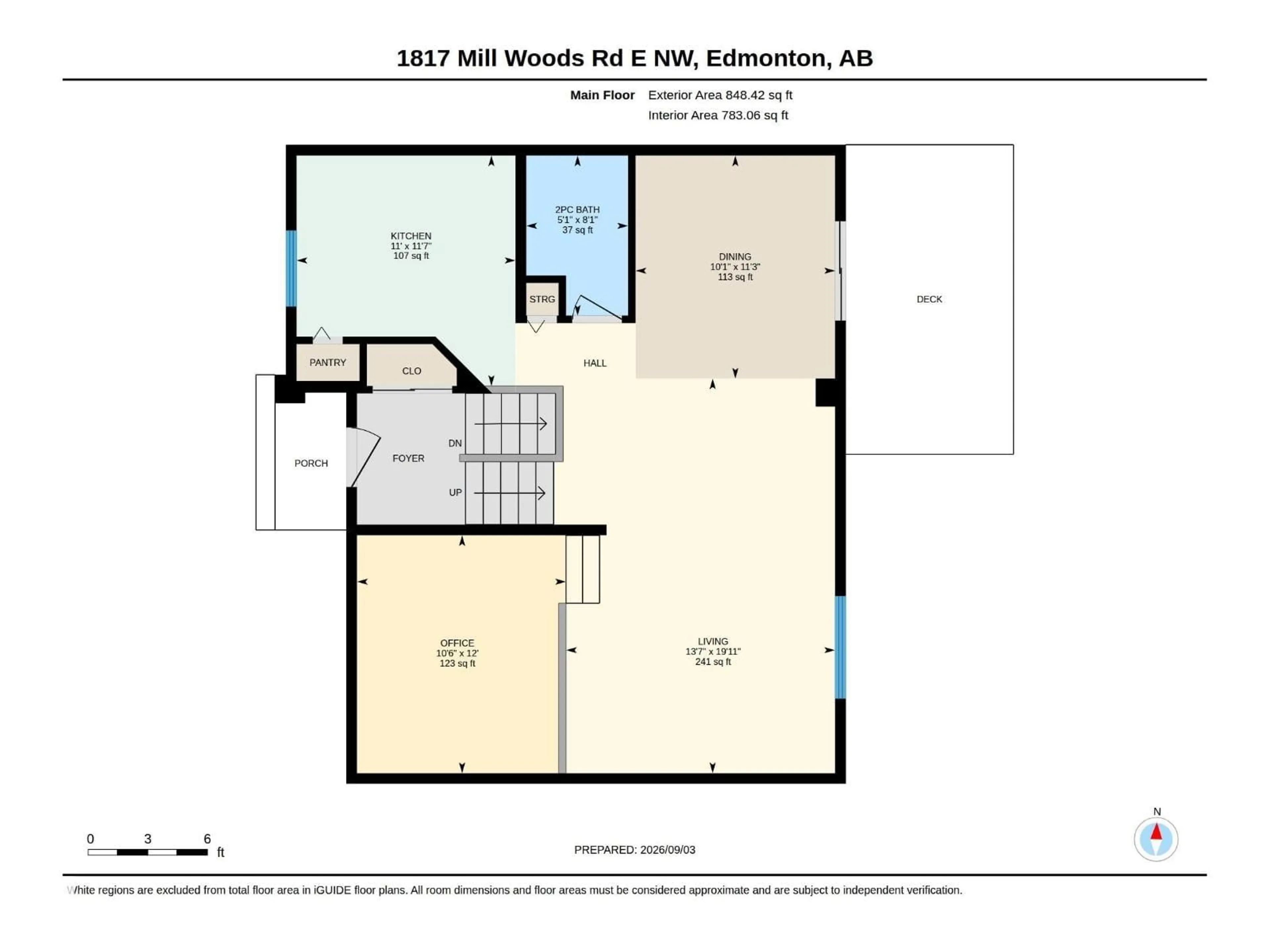 Floor plan for 1817 MILL WOODS RD E, Edmonton Alberta T6L6K2