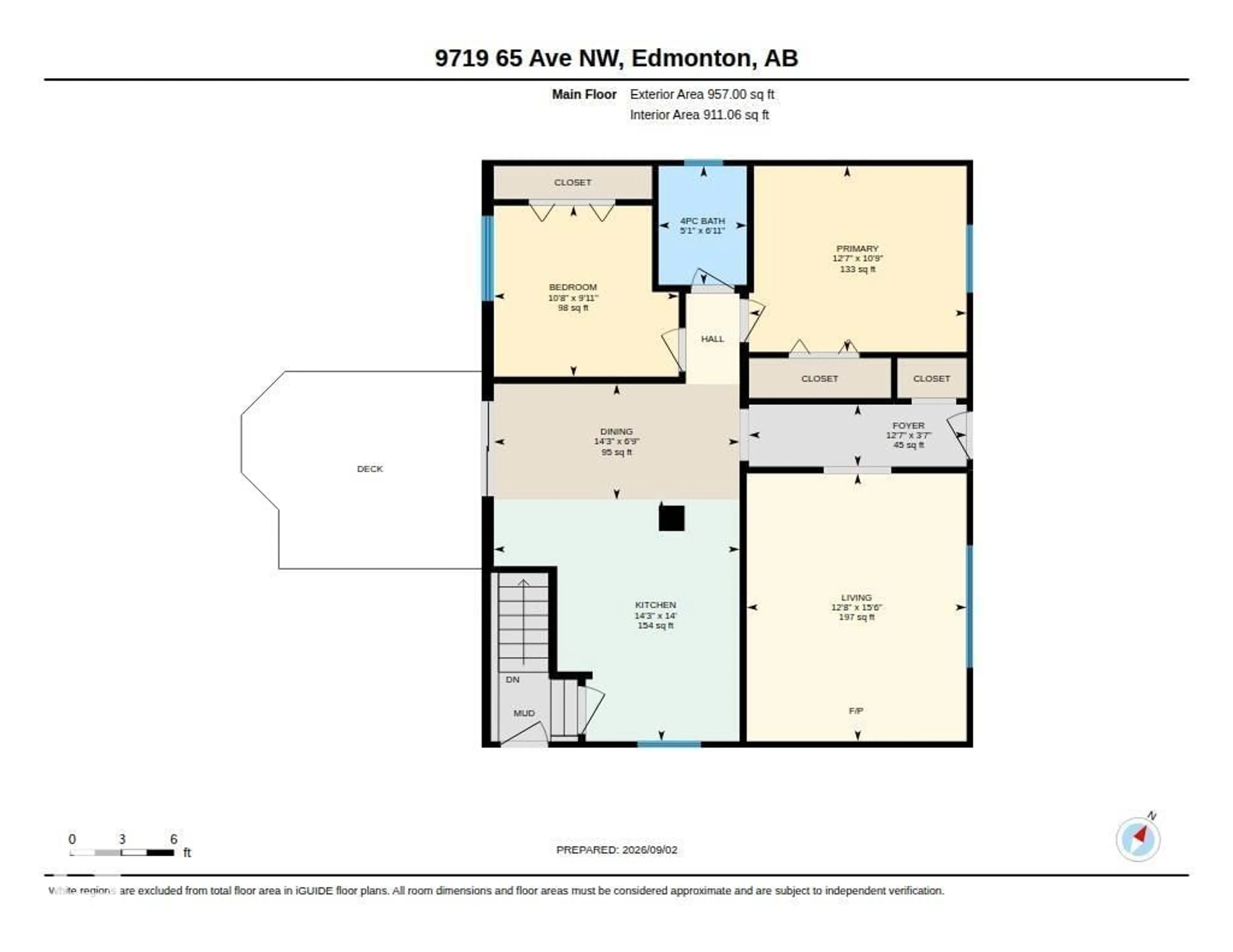 Floor plan for 9719 65 AV, Edmonton Alberta T6E0K5