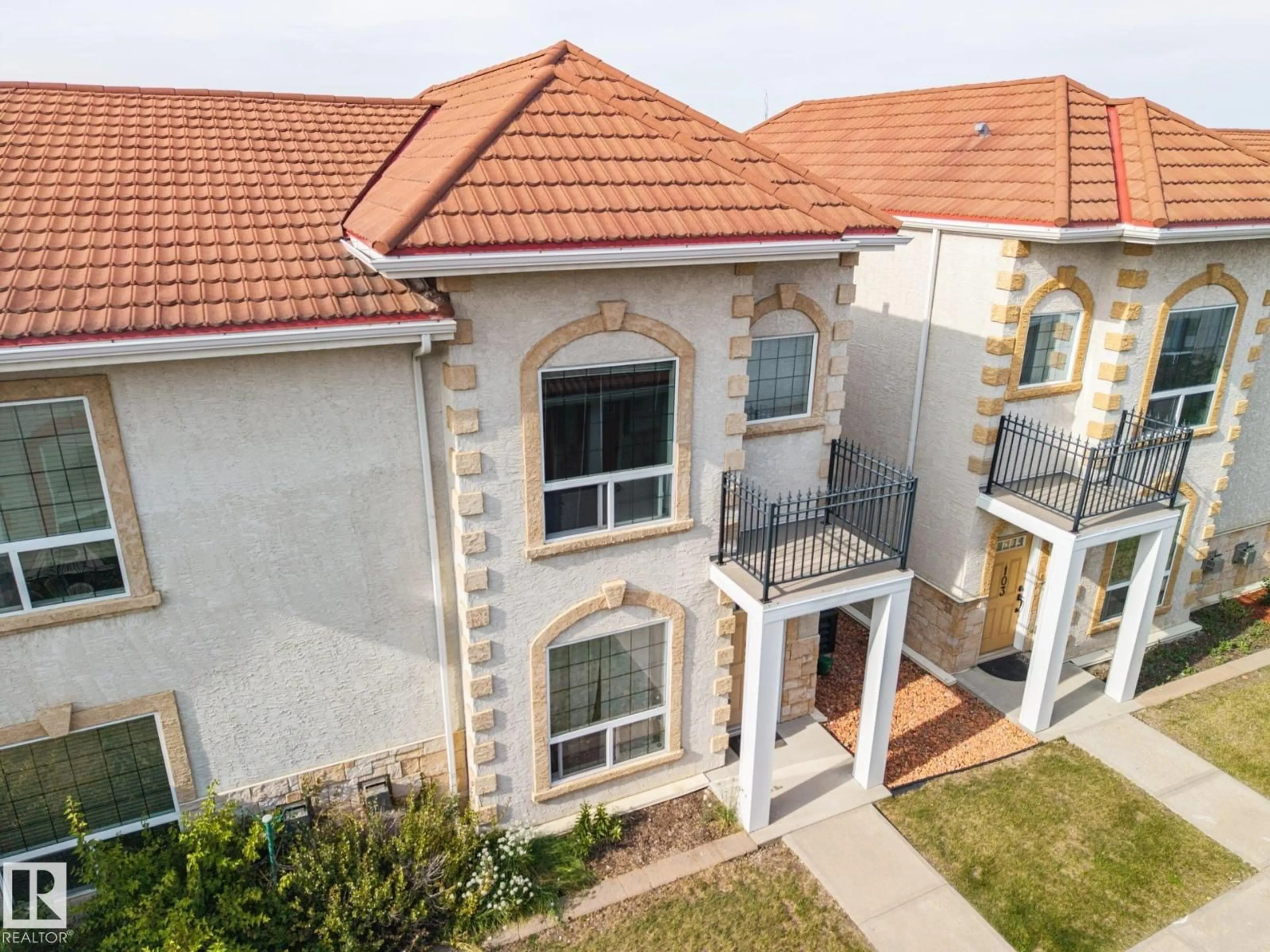 A pic from outside/outdoor area/front of a property/back of a property/a pic from drone, building for #102 - 13825 155 AV, Edmonton Alberta T6V0B8