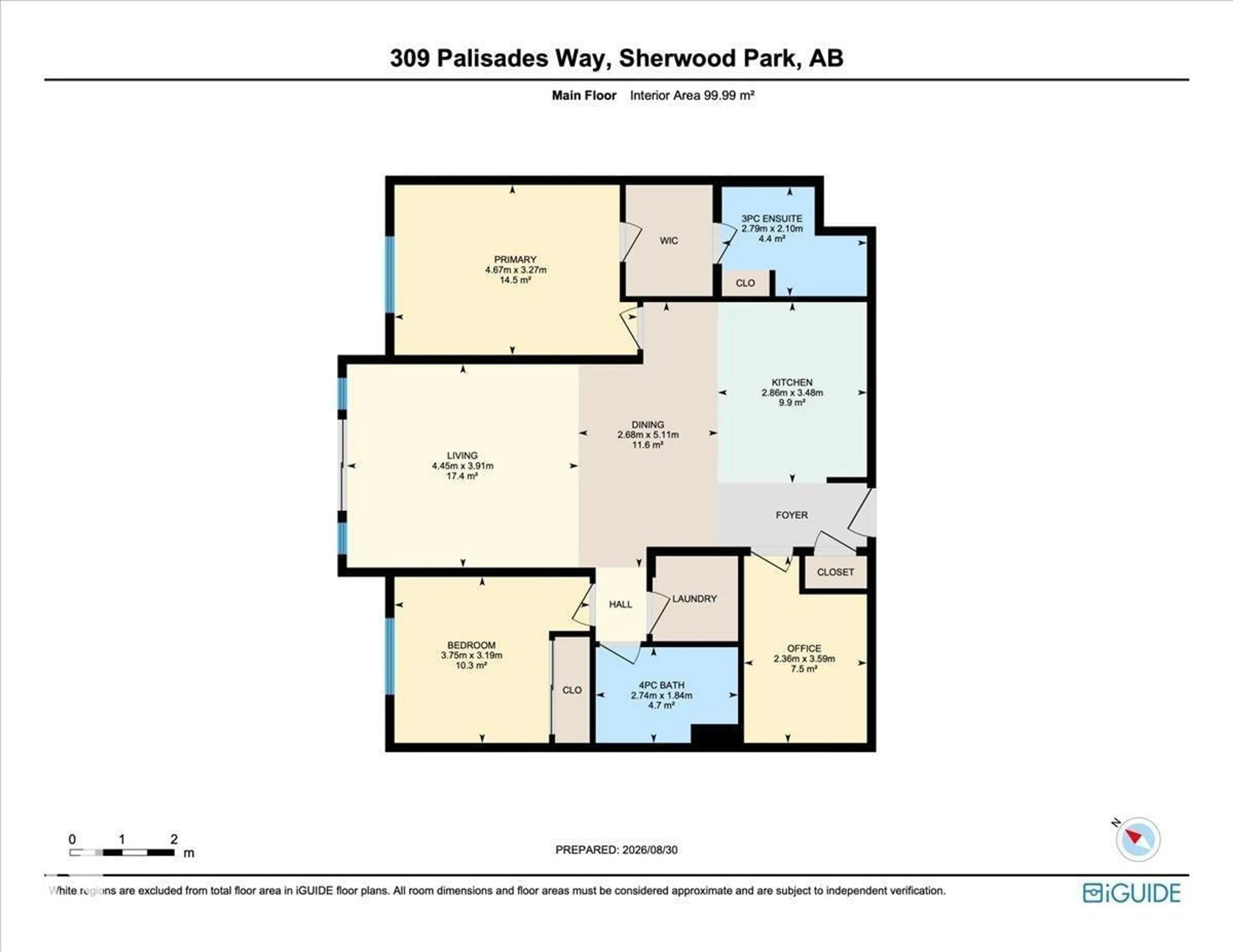 Floor plan for 309 - 400 PALISADES WY, Sherwood Park Alberta T8H0H4