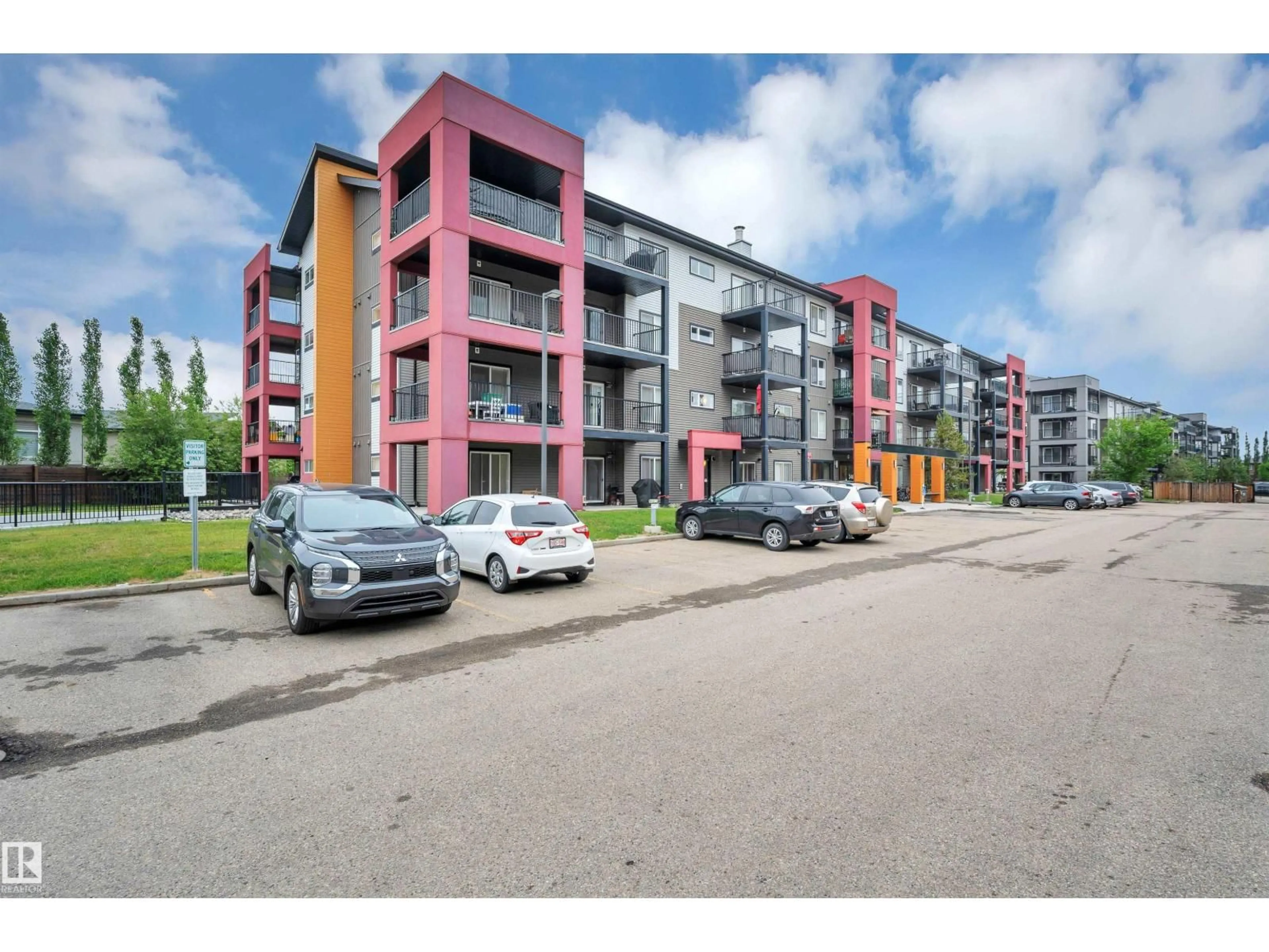 A pic from outside/outdoor area/front of a property/back of a property/a pic from drone, street for 348 - 447 WINDERMERE RD, Edmonton Alberta T6W2P2