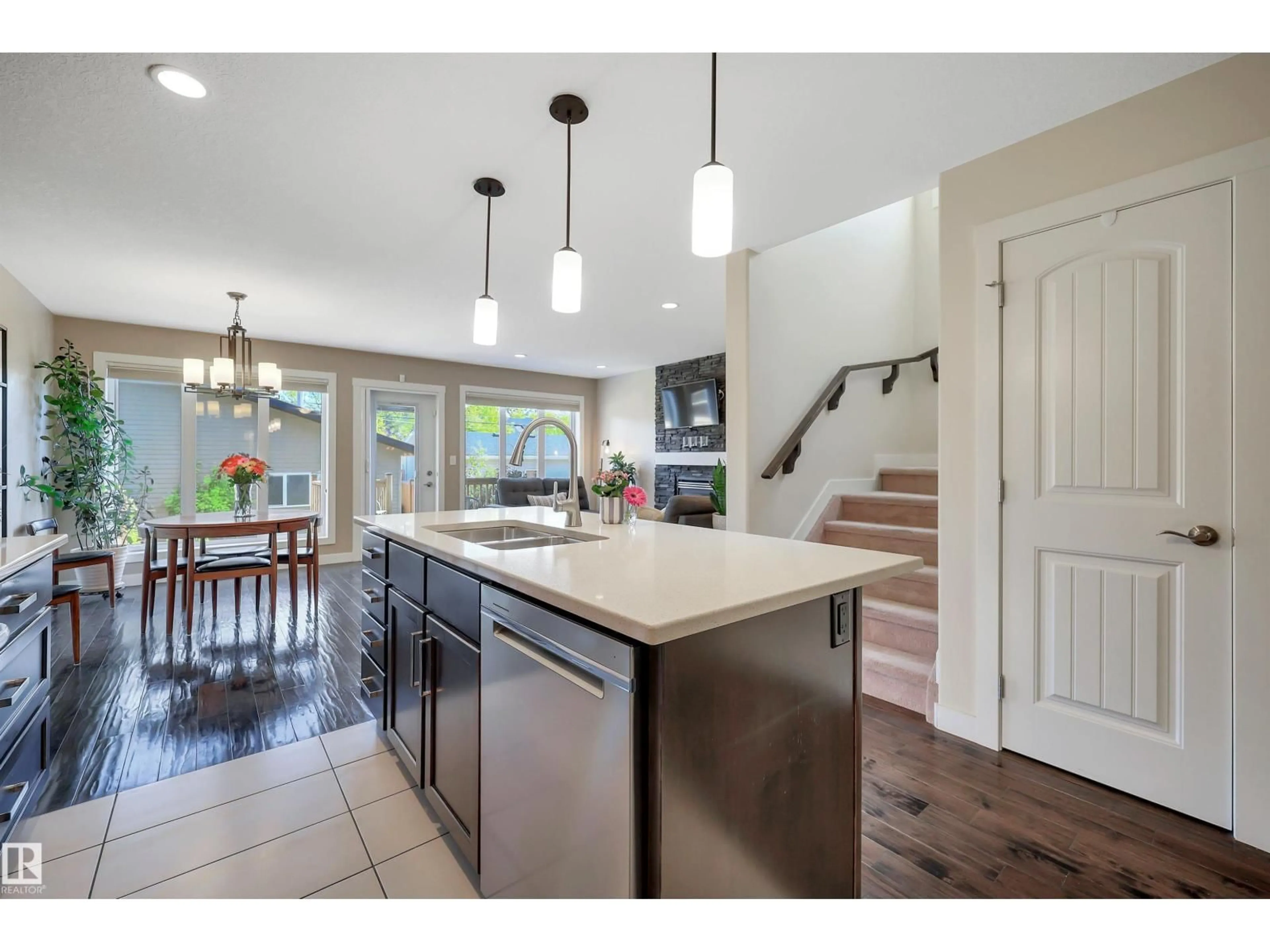 Open concept kitchen, ceramic/tile floor for NW - 11317 123 ST, Edmonton Alberta T5M0G1