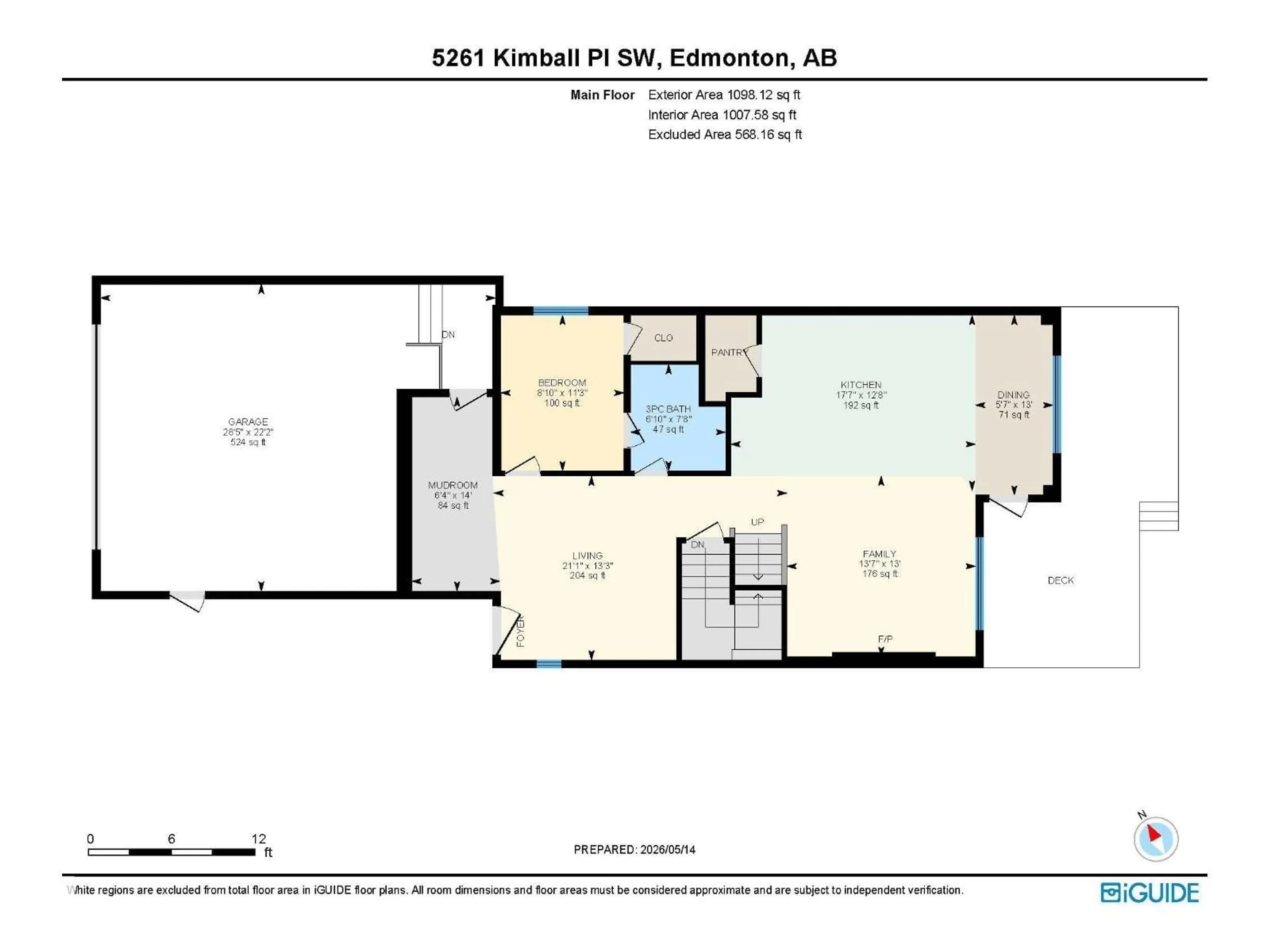 Floor plan for 5261 KIMBALL CR, Edmonton Alberta T6W4Z3
