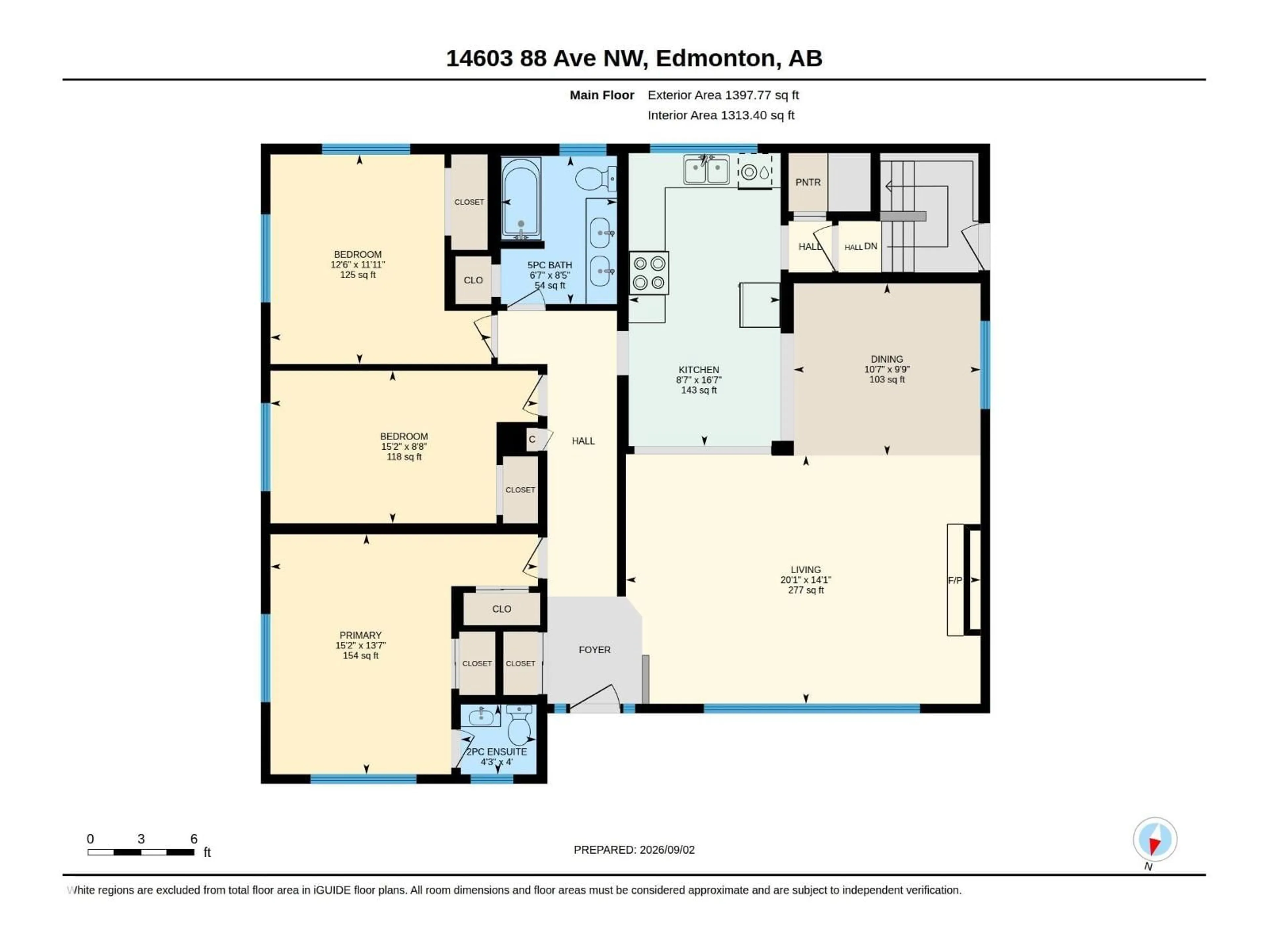Floor plan for 14603 88 AV, Edmonton Alberta T5R4J7