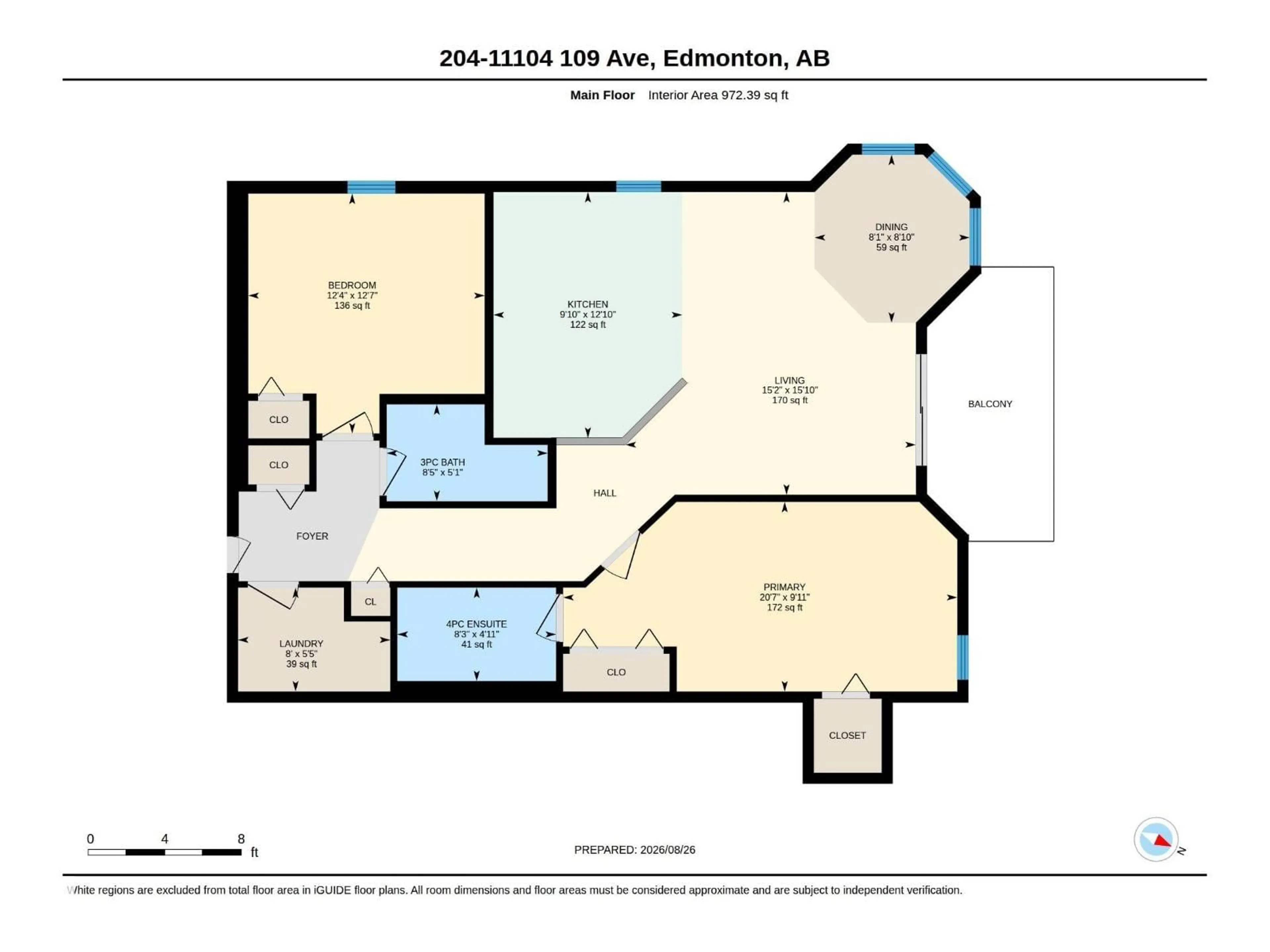 Floor plan for #204 - 11104 109 AV, Edmonton Alberta T5H1E1