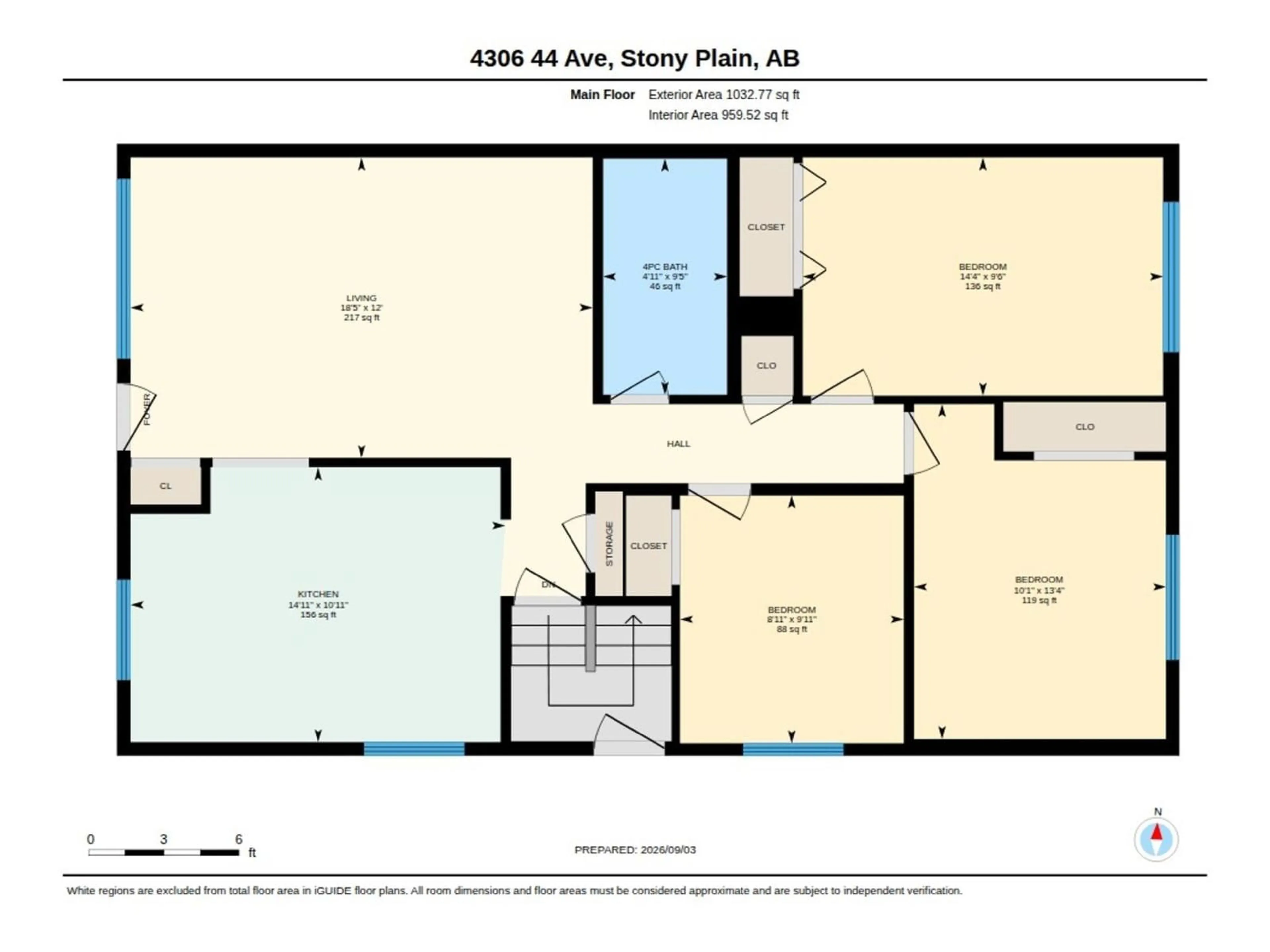 Floor plan for 4306 44 AV, Stony Plain Alberta T7Z1J3