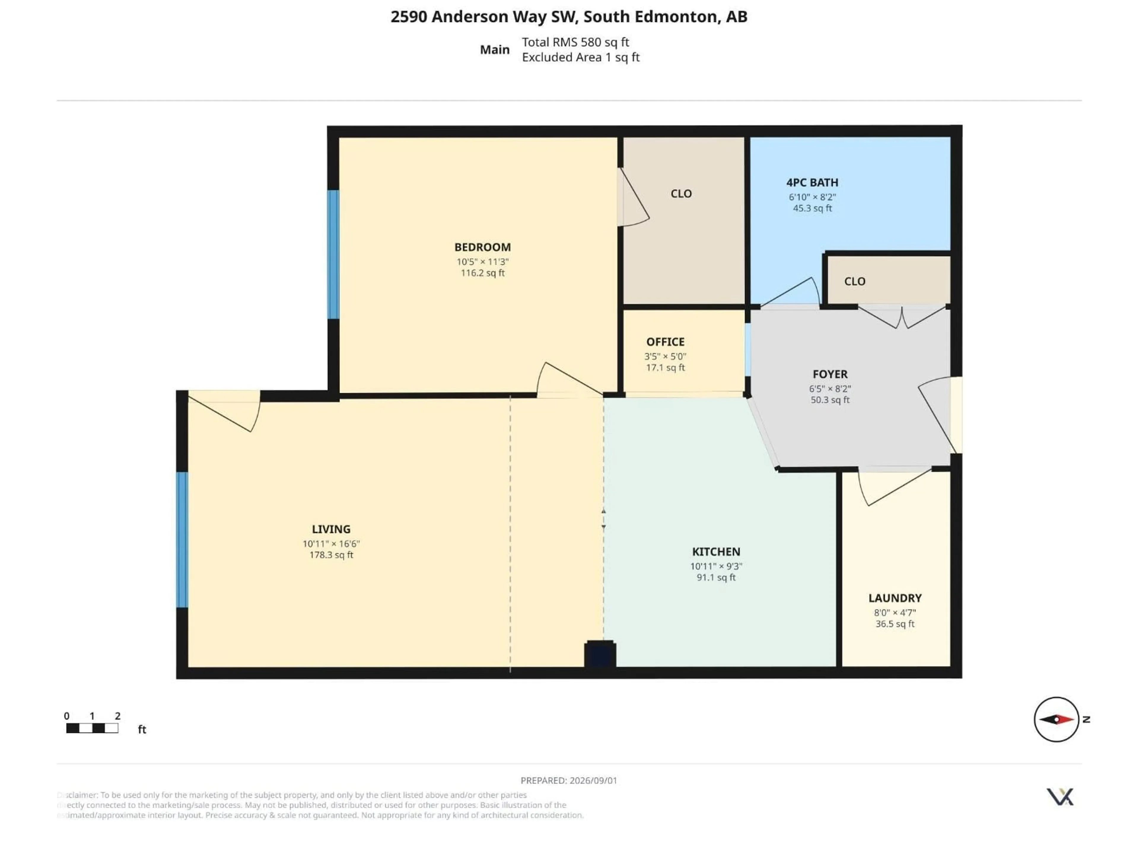 Floor plan for 207 - 2590 ANDERSON WY, Edmonton Alberta T6W0R2