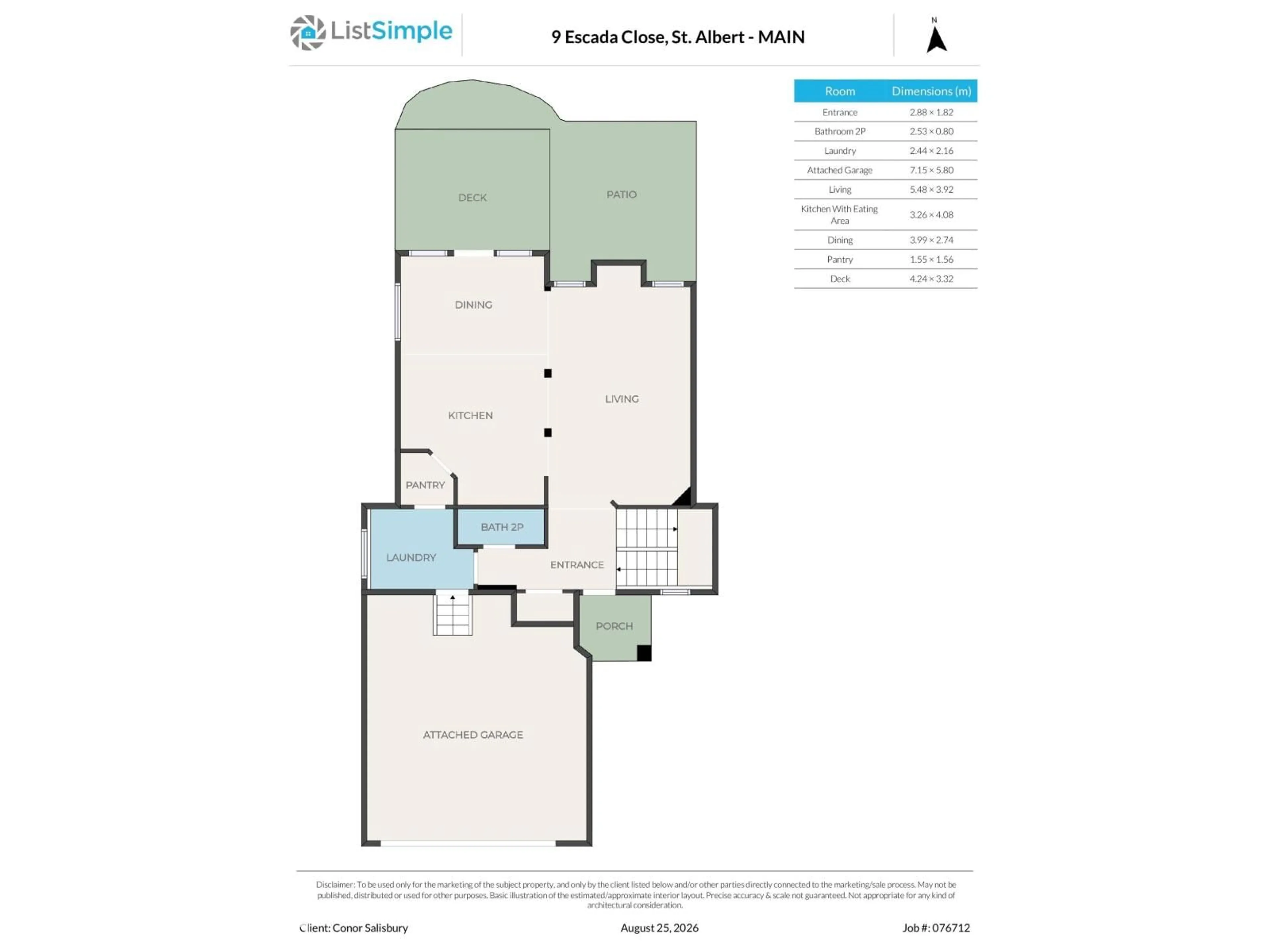 Floor plan for 9 ESCADA CL, St. Albert Alberta T8N6X5