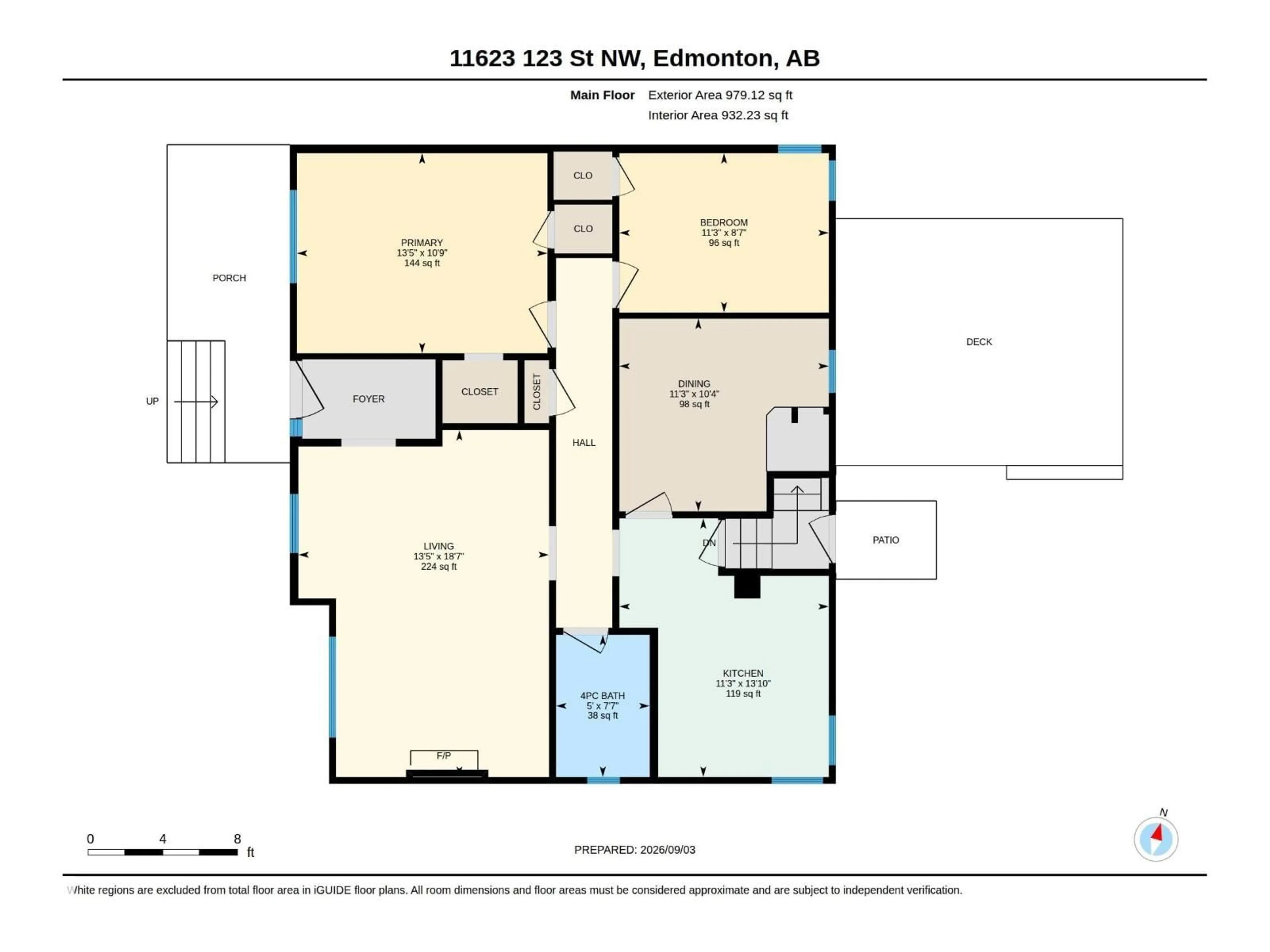 Floor plan for 11623 123 ST, Edmonton Alberta T5M0G7