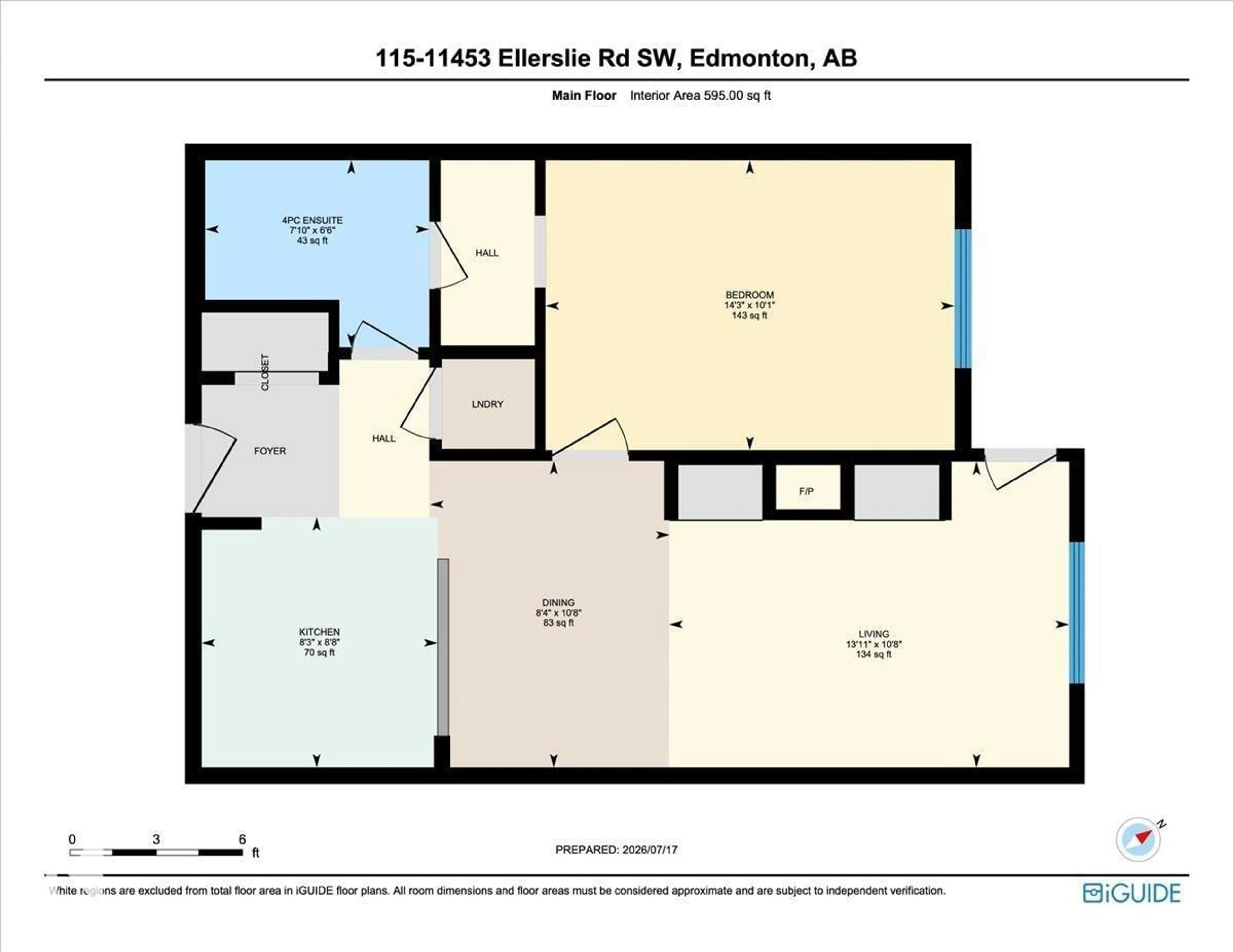 Floor plan for #115 - 11453 ELLERSLIE RD, Edmonton Alberta T6W1T3