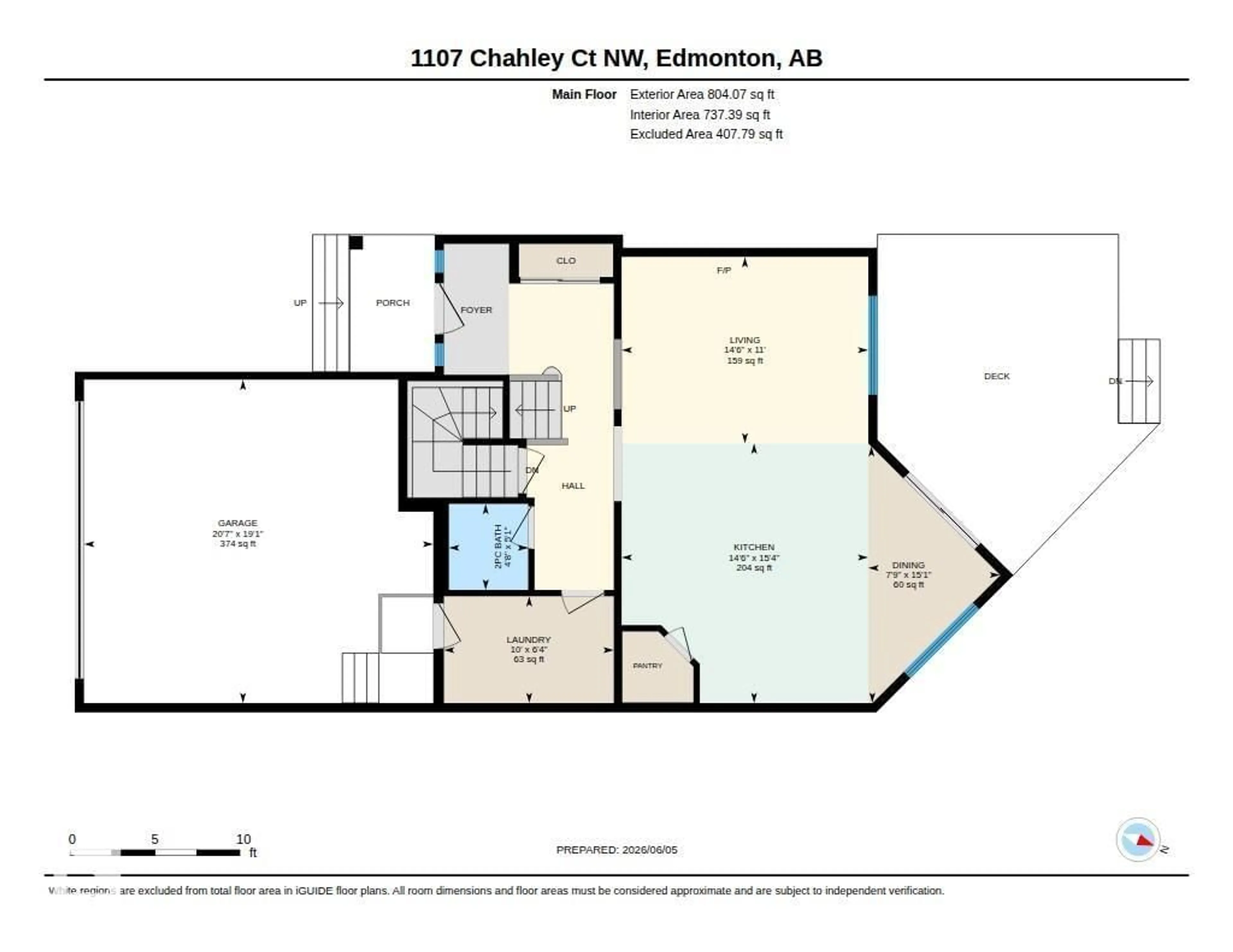 Floor plan for 1107 CHAHLEY CT, Edmonton Alberta T6M0K5