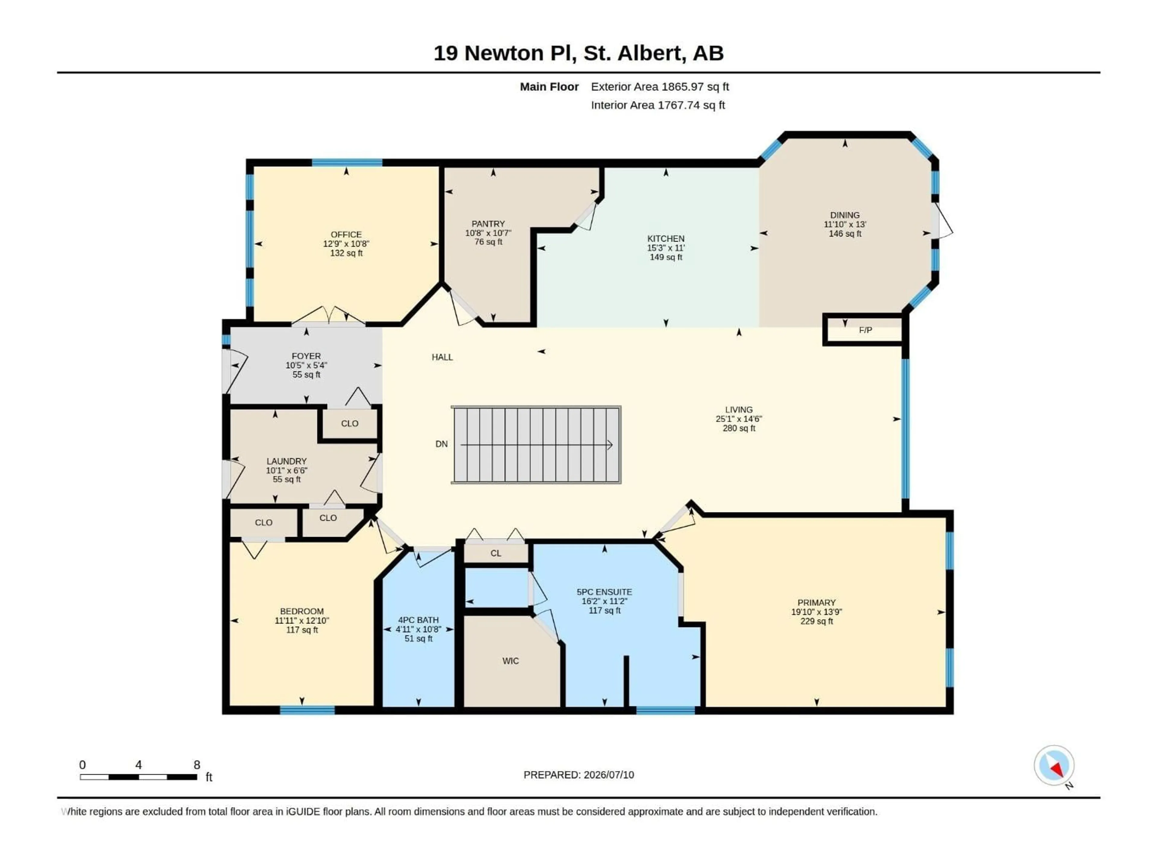 Floor plan for 19 NEWTON PL, St. Albert Alberta T8N3V8