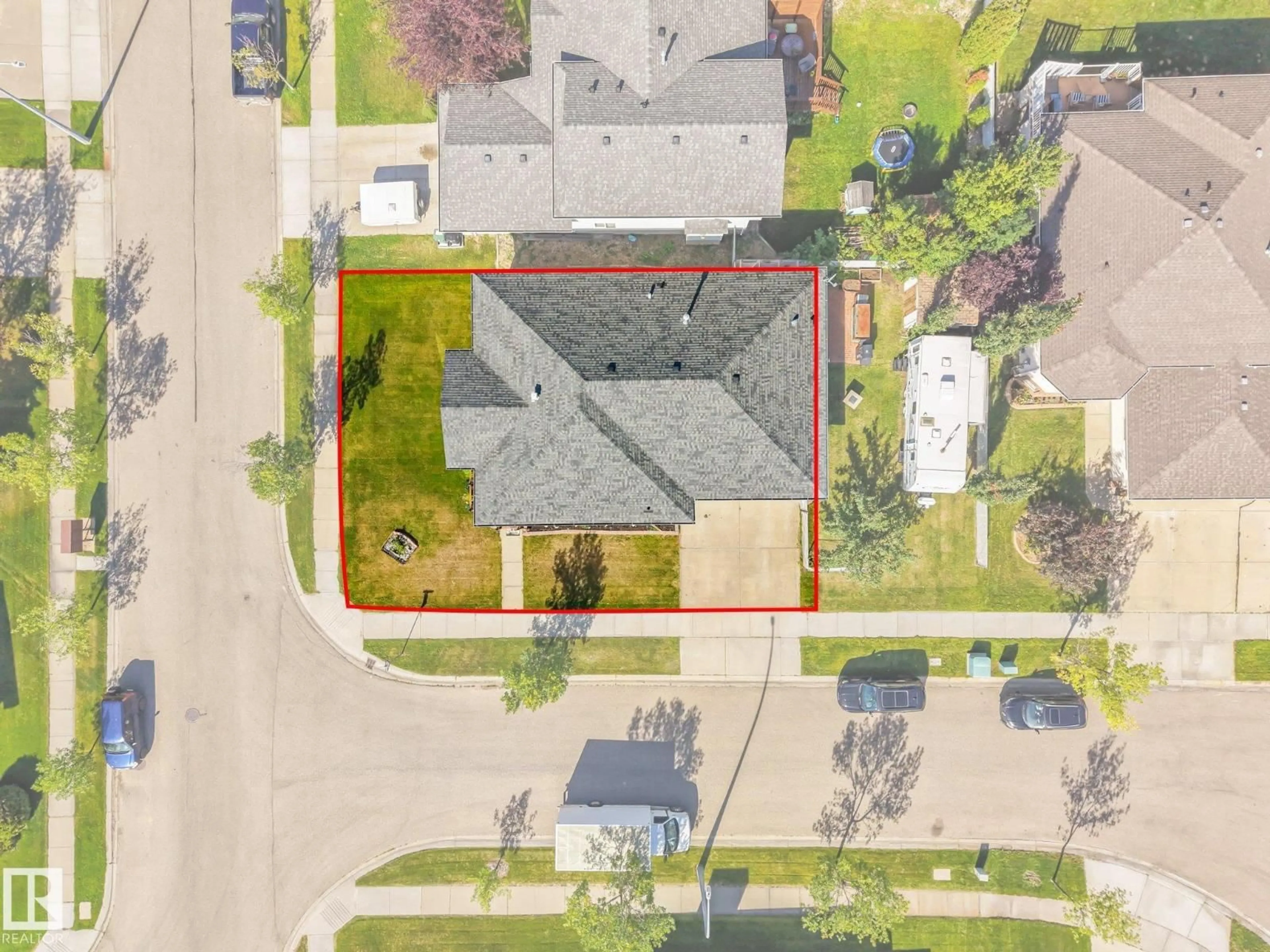 A pic from outside/outdoor area/front of a property/back of a property/a pic from drone, street for 1 MULLEN CO, Leduc Alberta T9E6S3