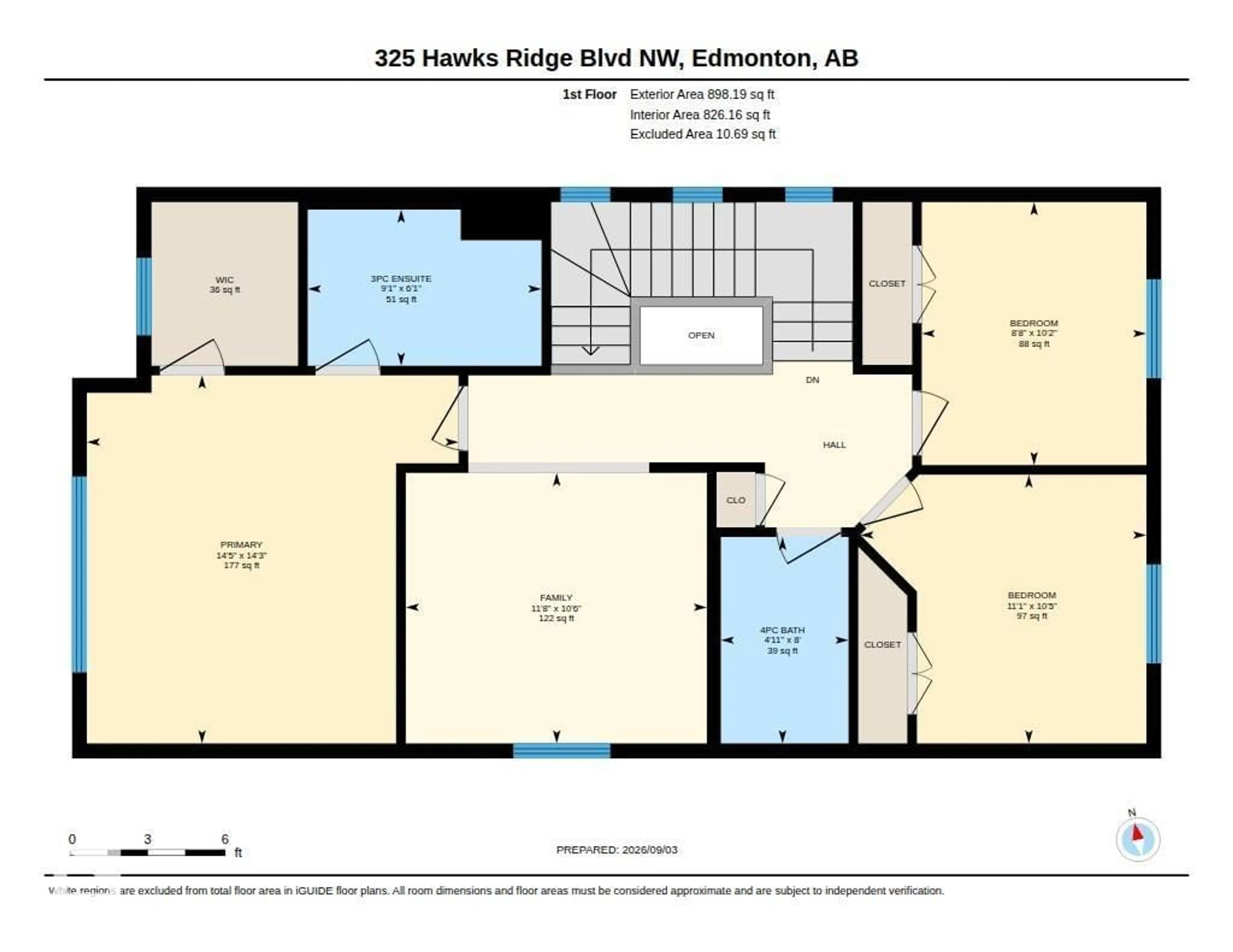 Floor plan for 325 HAWKS RIDGE BV, Edmonton Alberta T5S0M4