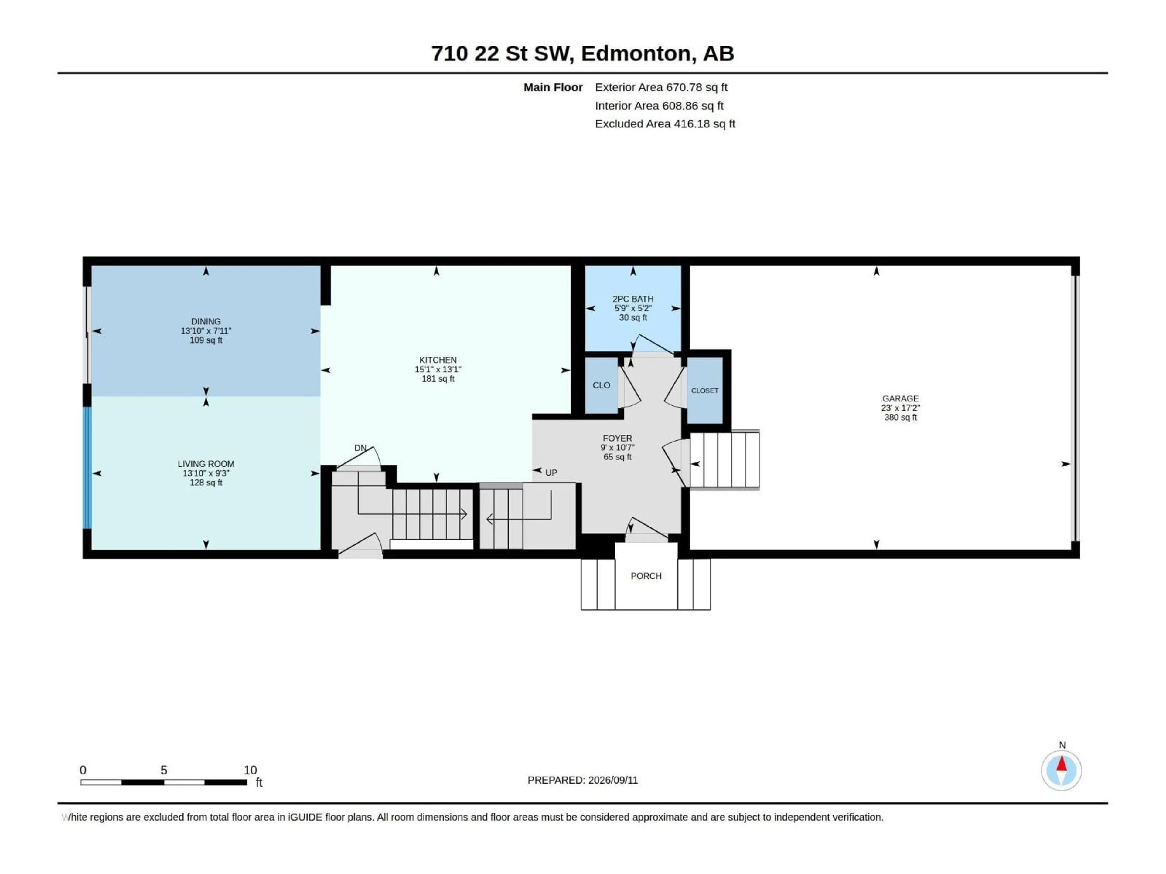 Floor plan for 710 22 ST, Edmonton Alberta T6X3M1