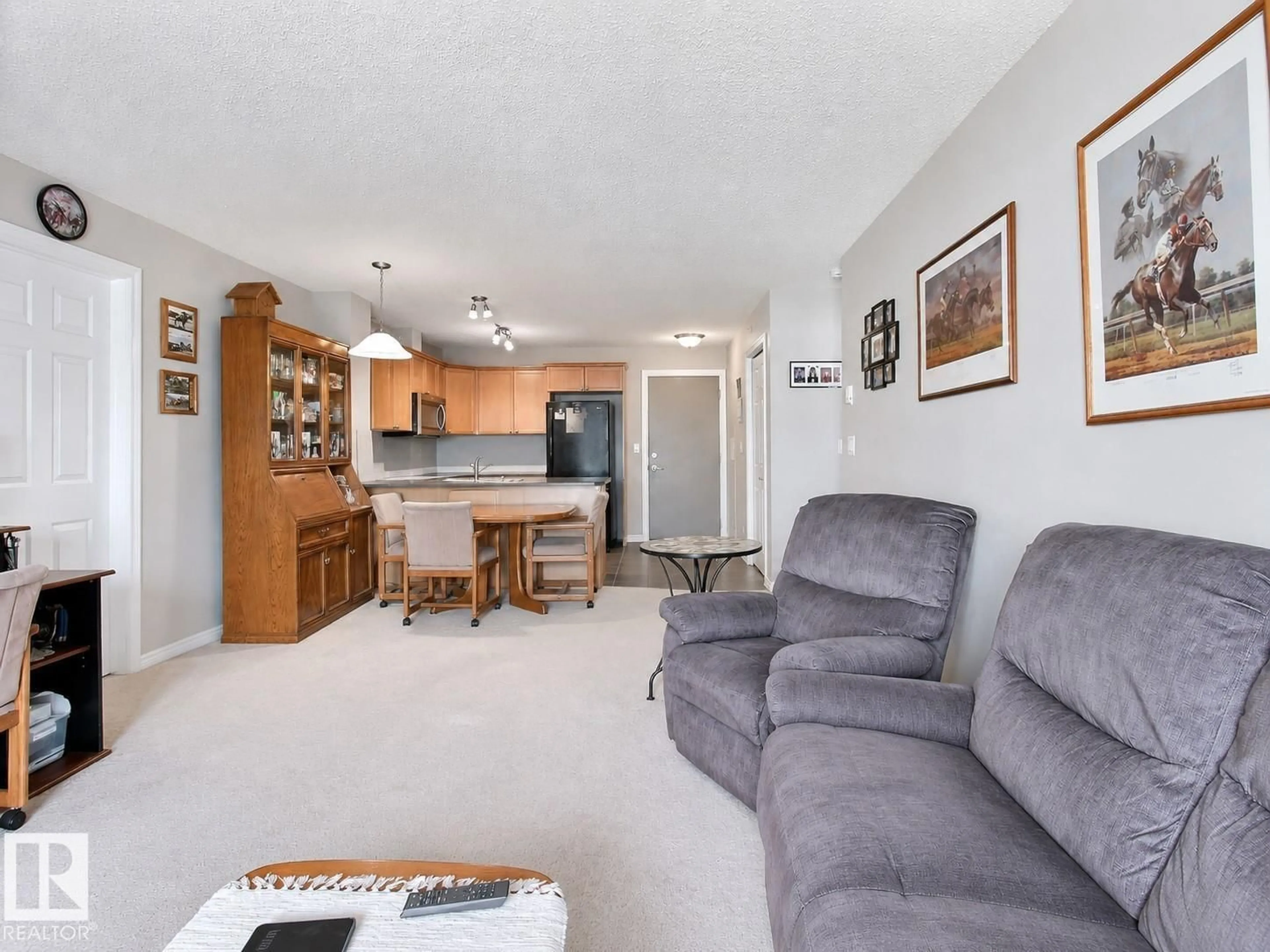 Living room with furniture, unknown for 417 - 4403 23 ST, Edmonton Alberta T6T0E4