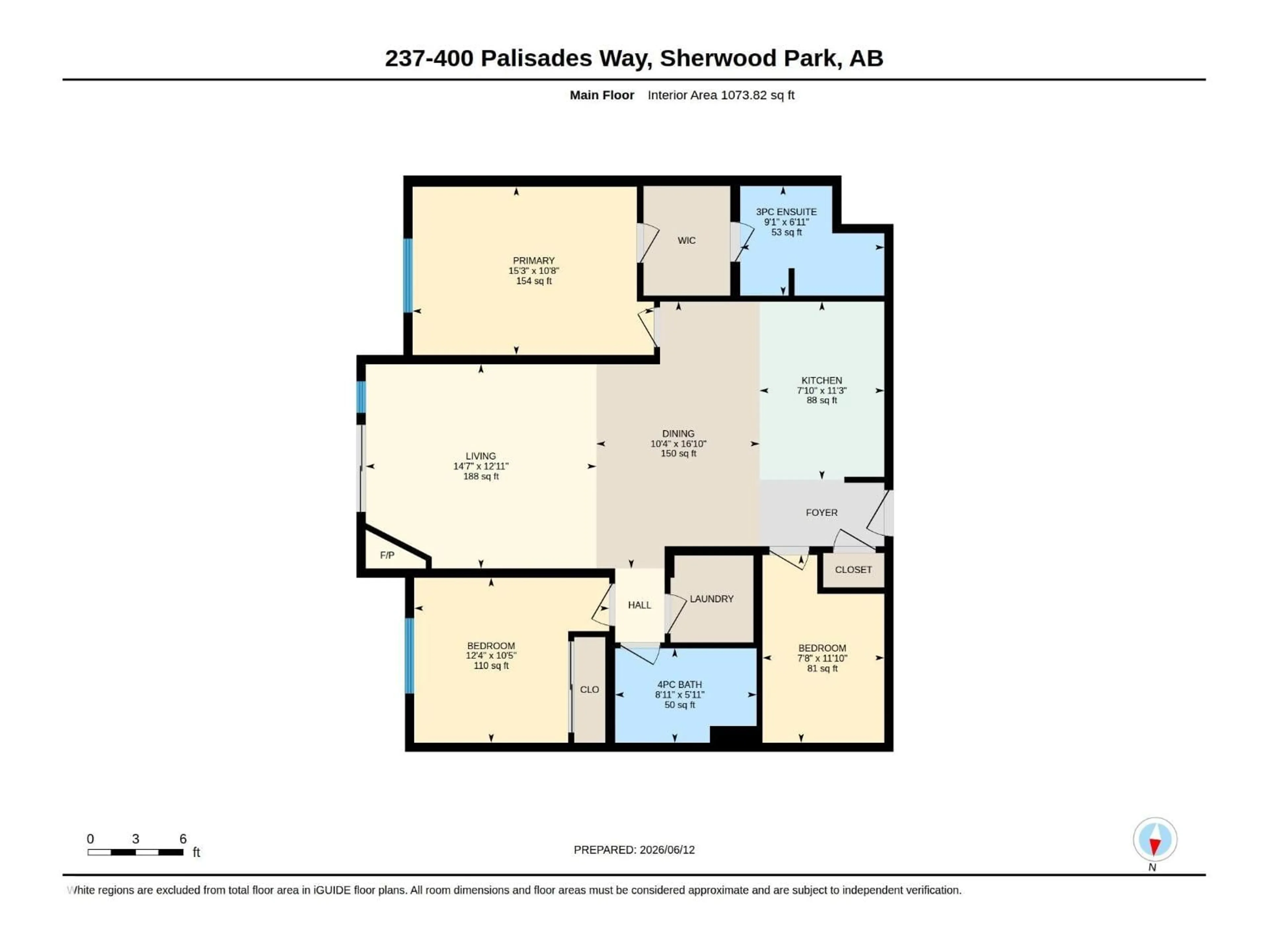 Floor plan for 400 - 237 PALISADES WAY, Sherwood Park Alberta T5H0H4