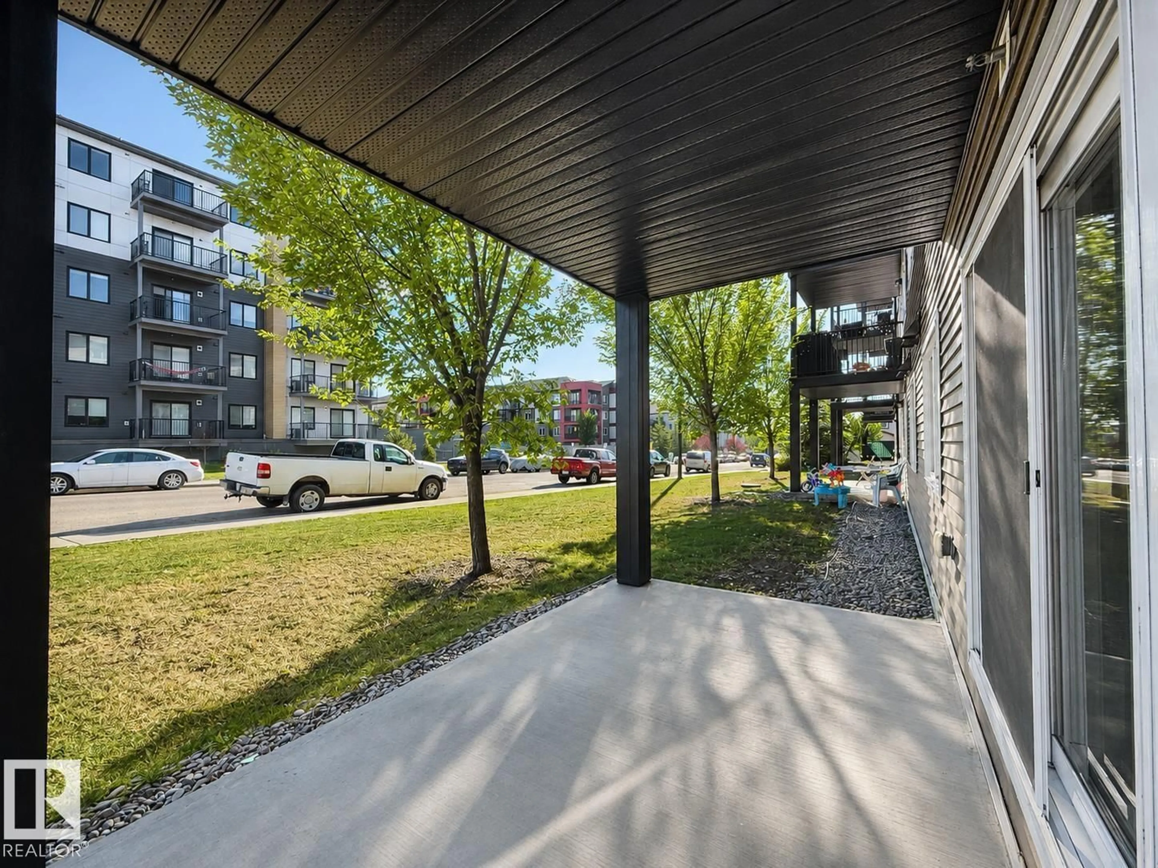 Patio, street for #112 - 5404 7 AV, Edmonton Alberta T6X2K4