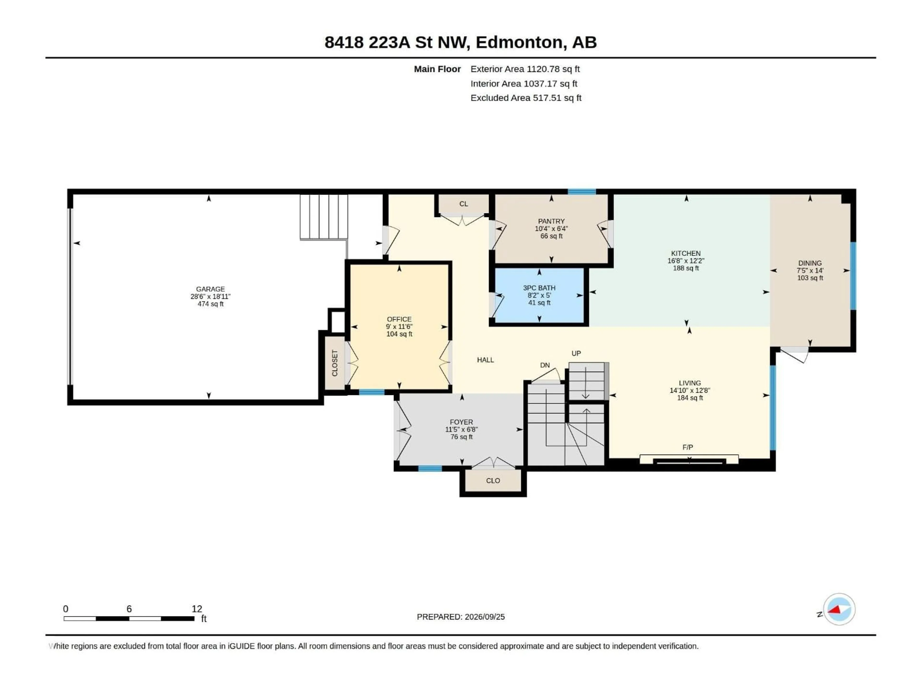 Floor plan for NW - 8418 223 A ST, Edmonton Alberta T5T7X2