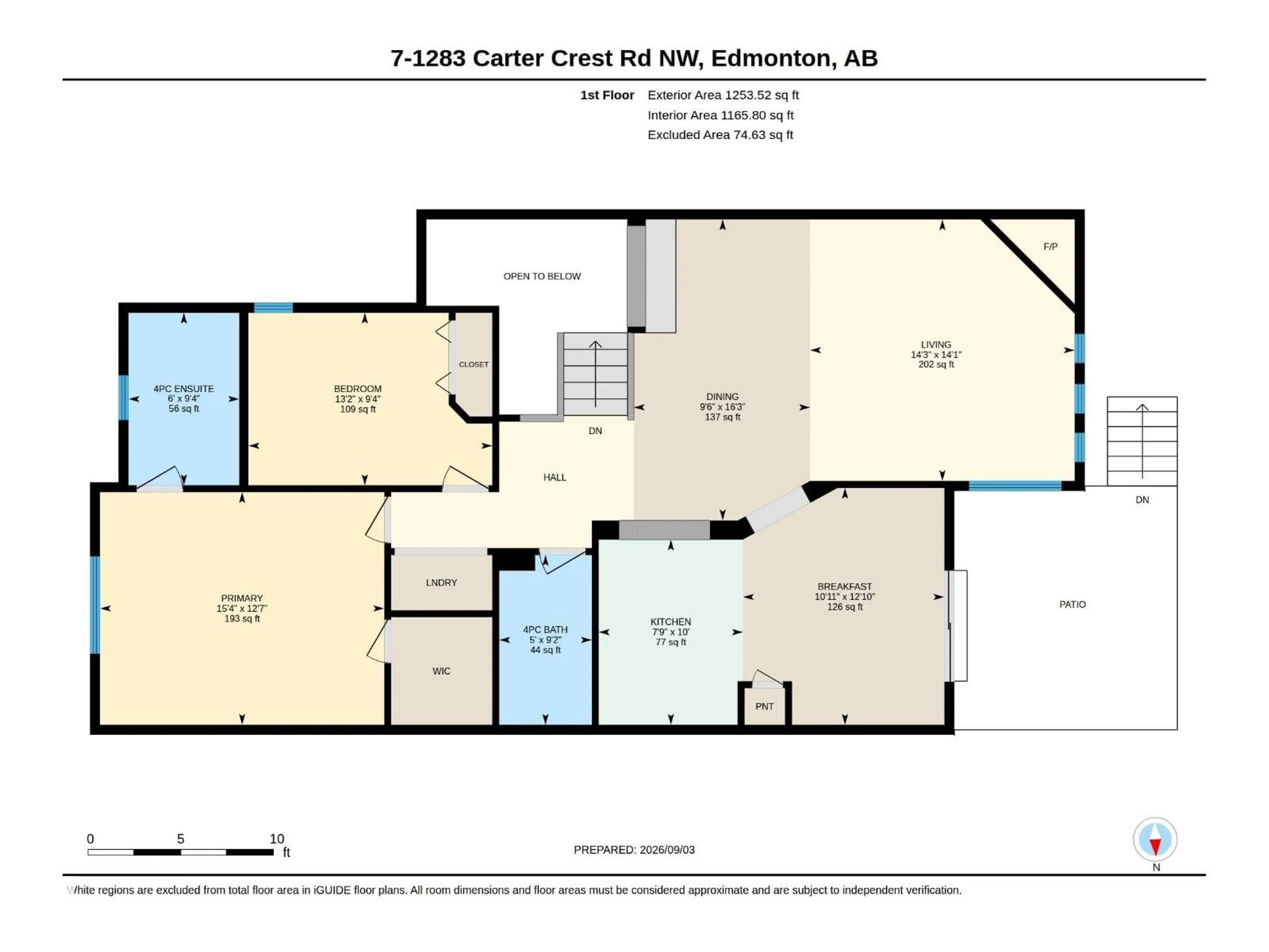 Floor plan for 7 - 1283 CARTER CREST RD, Edmonton Alberta T6R2N5