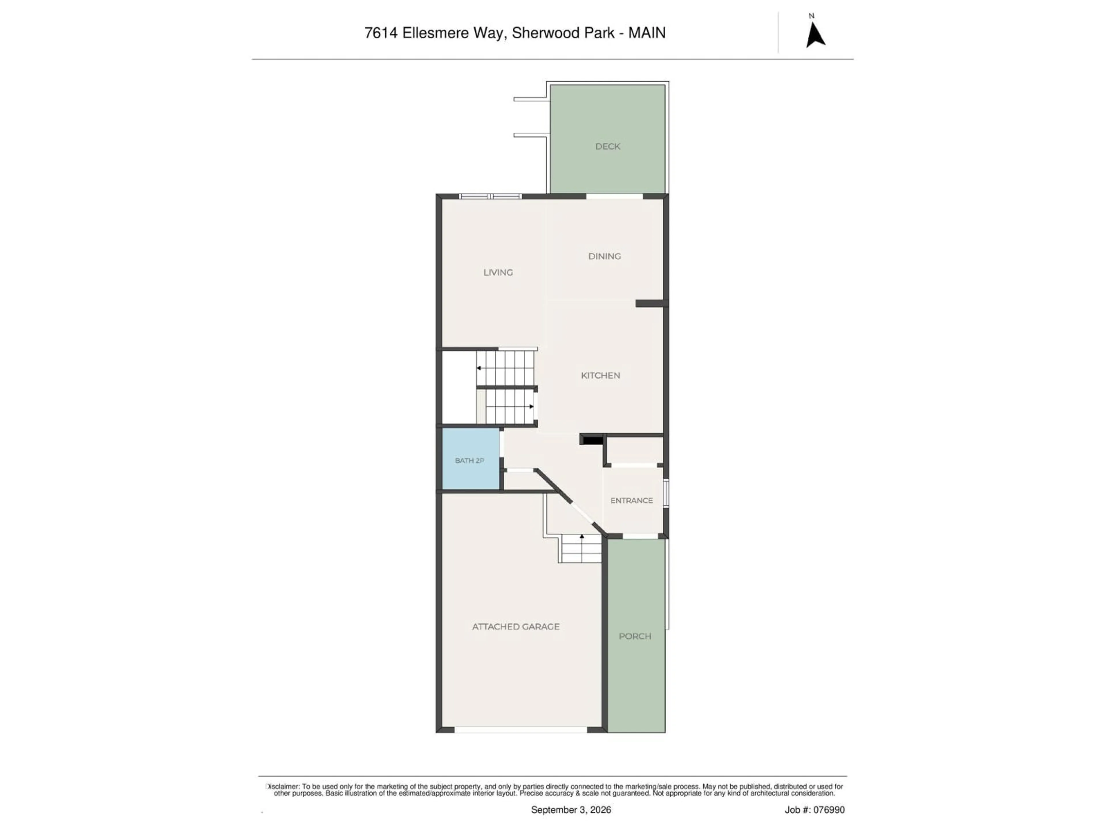 Floor plan for 7614 ELLESMERE WY, Sherwood Park Alberta T8H0P7