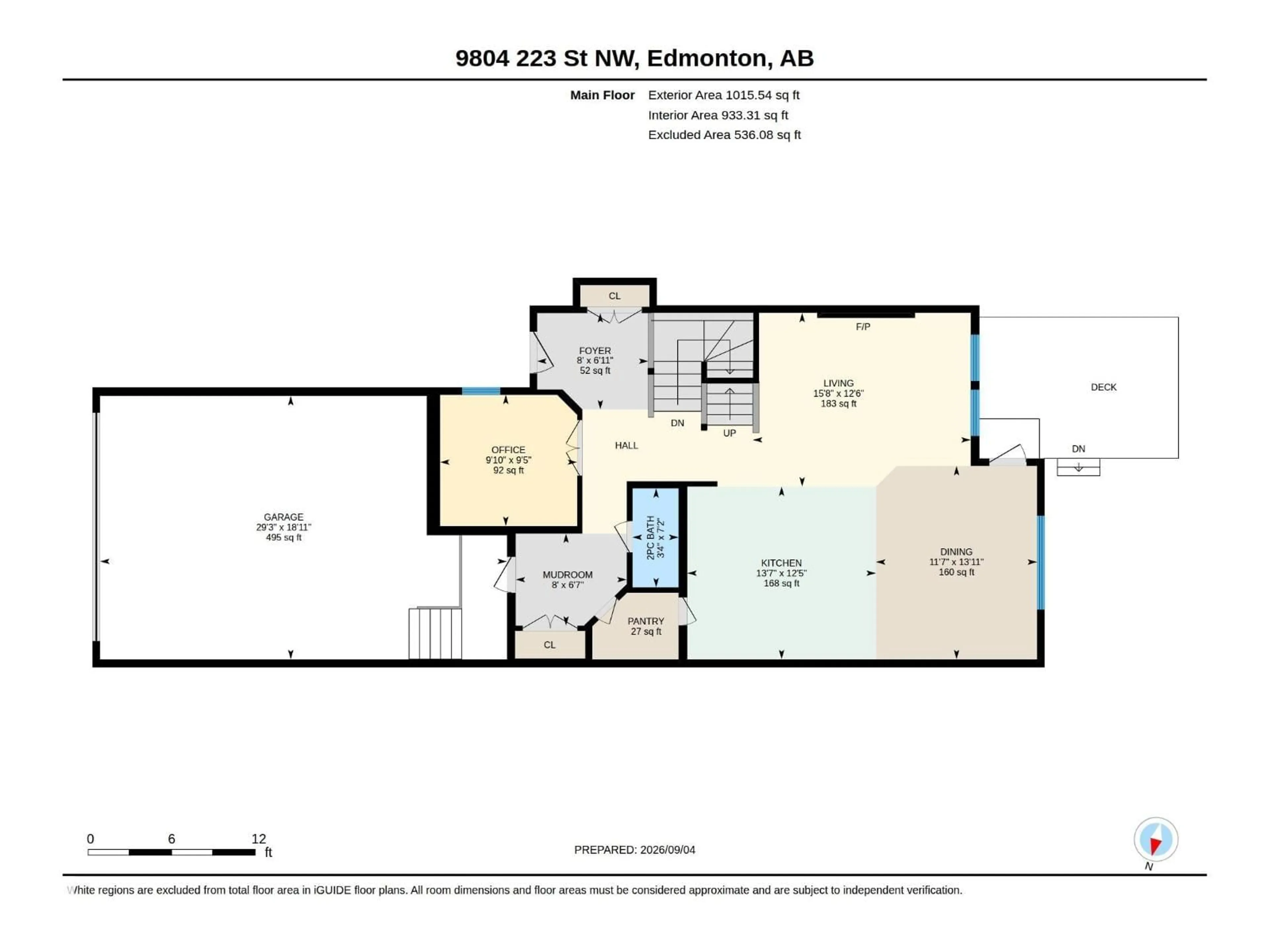 Floor plan for 9804 223 ST, Edmonton Alberta T5T7B6