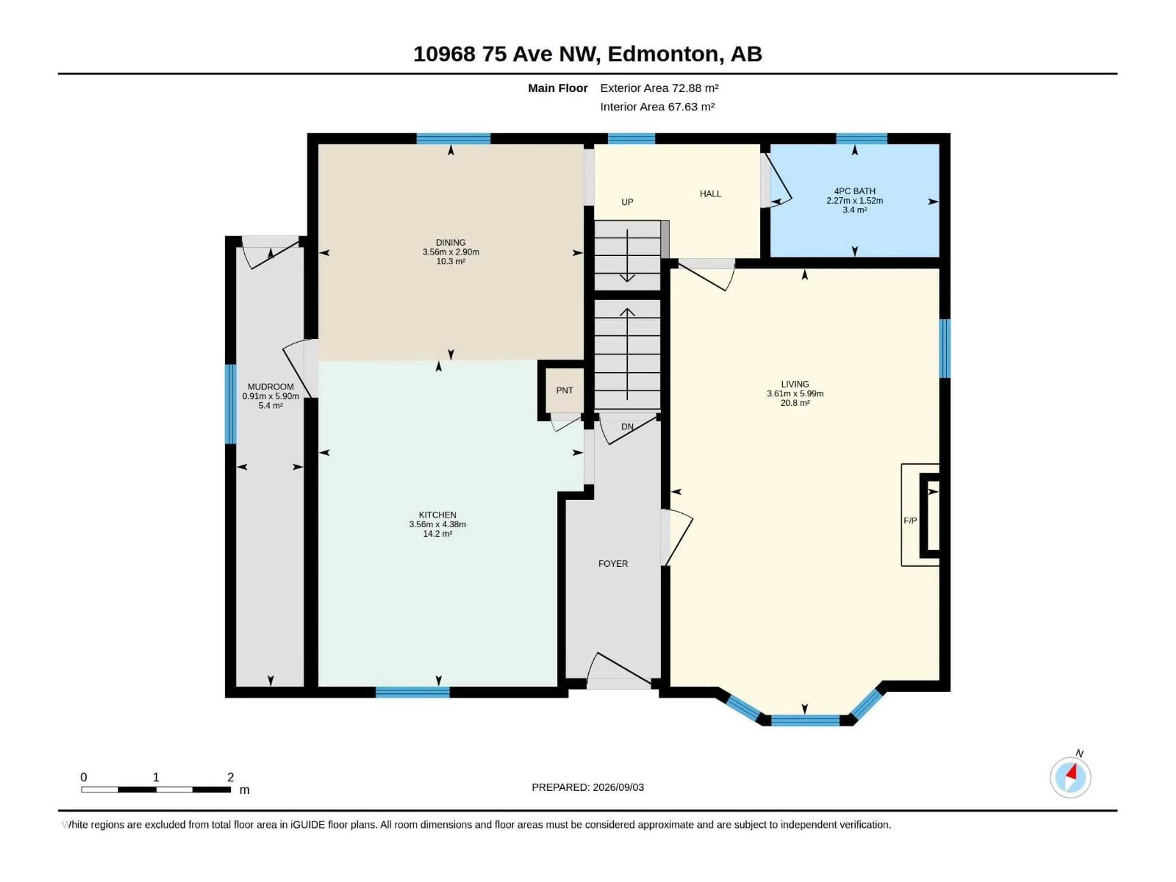 Floor plan for 10968 75 AV, Edmonton Alberta T6G0G9