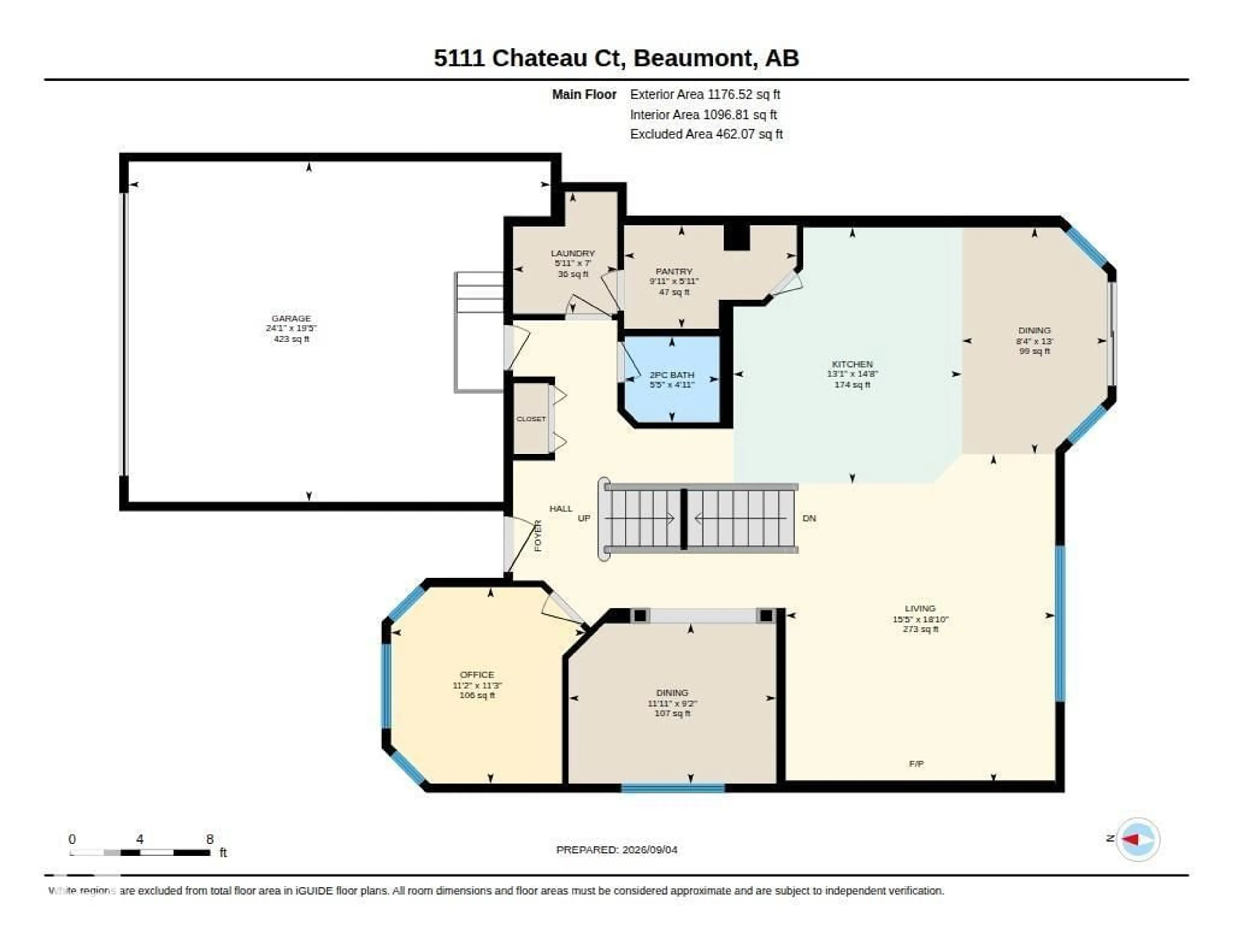 Floor plan for 5111 CHATEAU CO, Beaumont Alberta T4X1W5