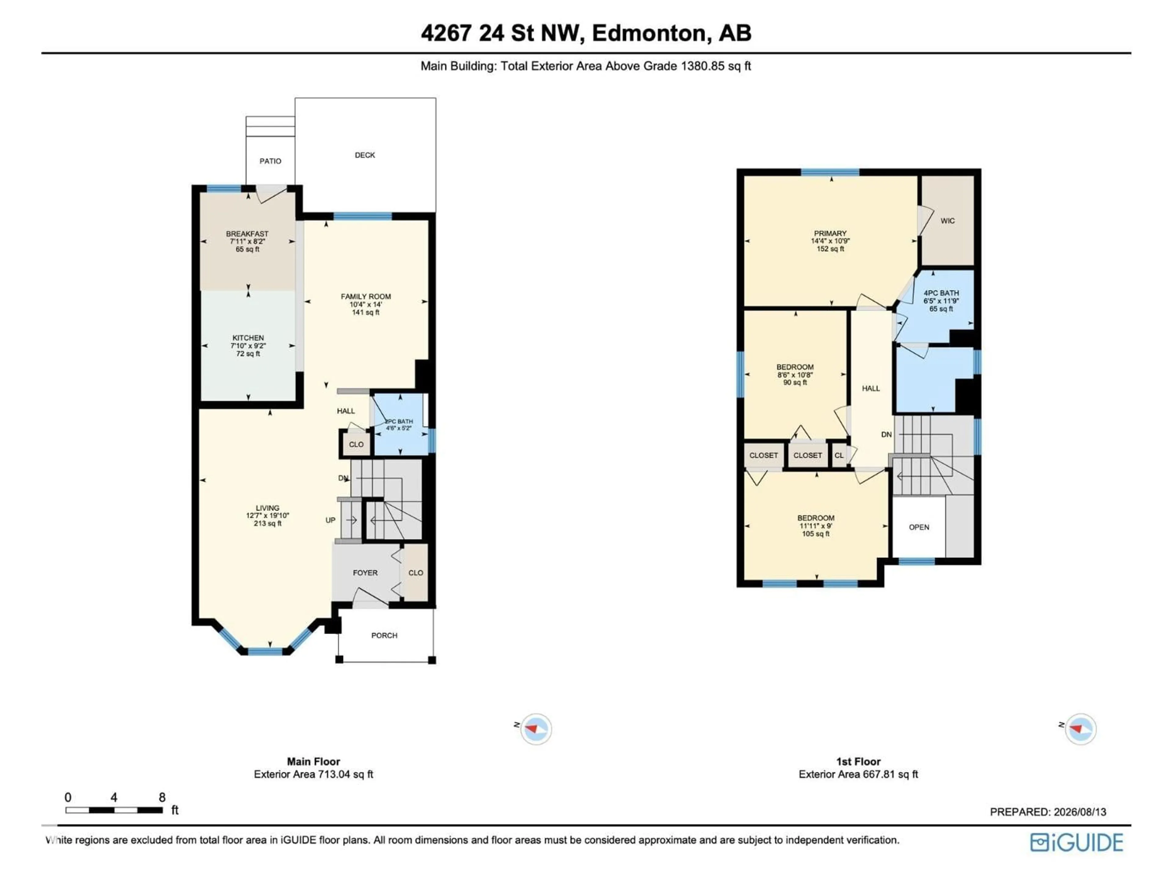 Floor plan for 4267 24 ST, Edmonton Alberta T6T1L9