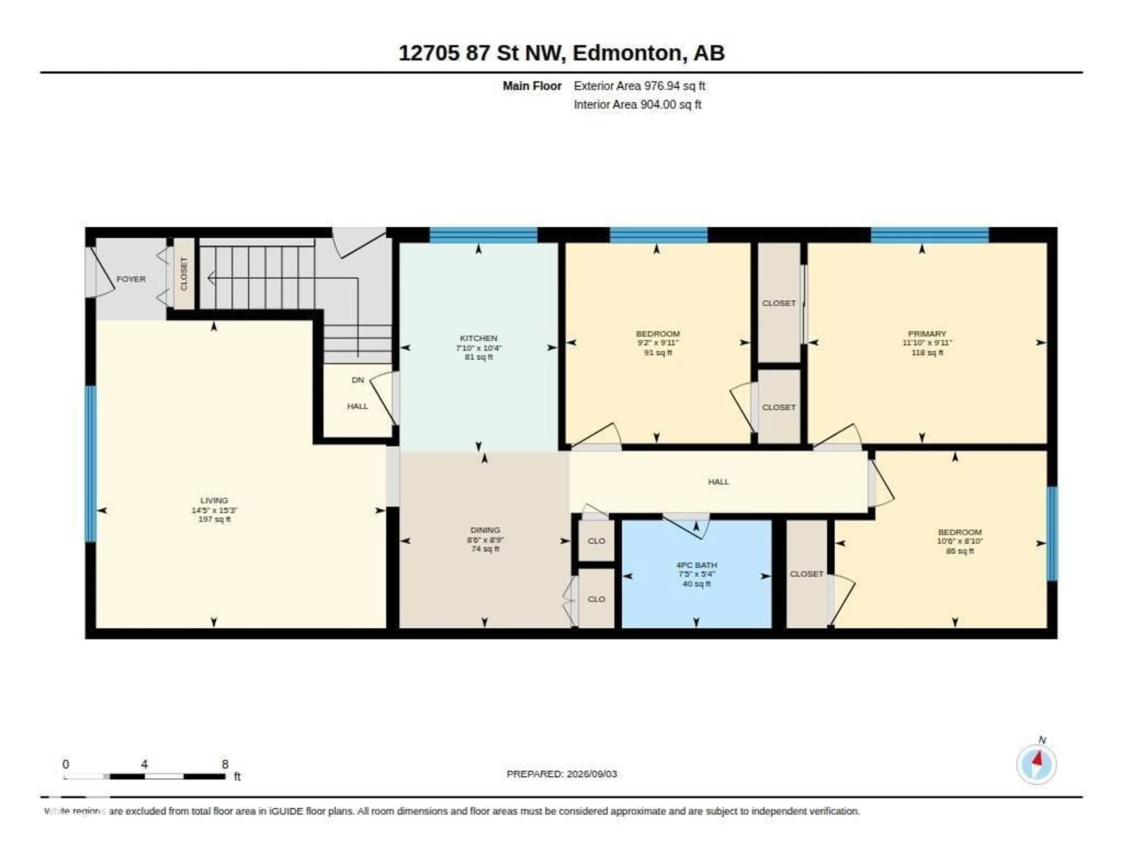 Floor plan for 12705 87 ST, Edmonton Alberta T5E3C8