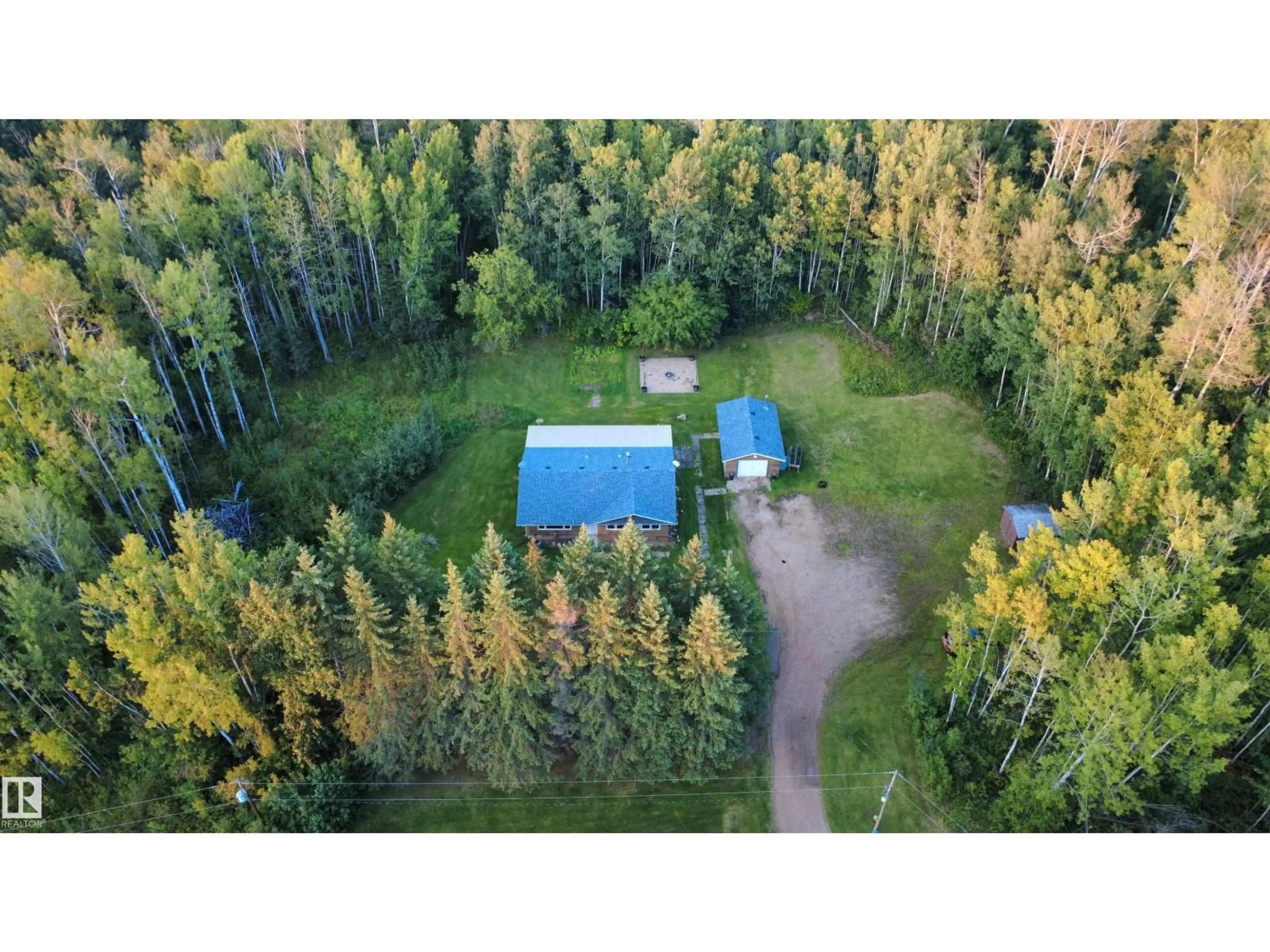 A pic from outside/outdoor area/front of a property/back of a property/a pic from drone, forest/trees view for 171038 - 13 TWP RD 720, Rural Athabasca County Alberta T0A3M0