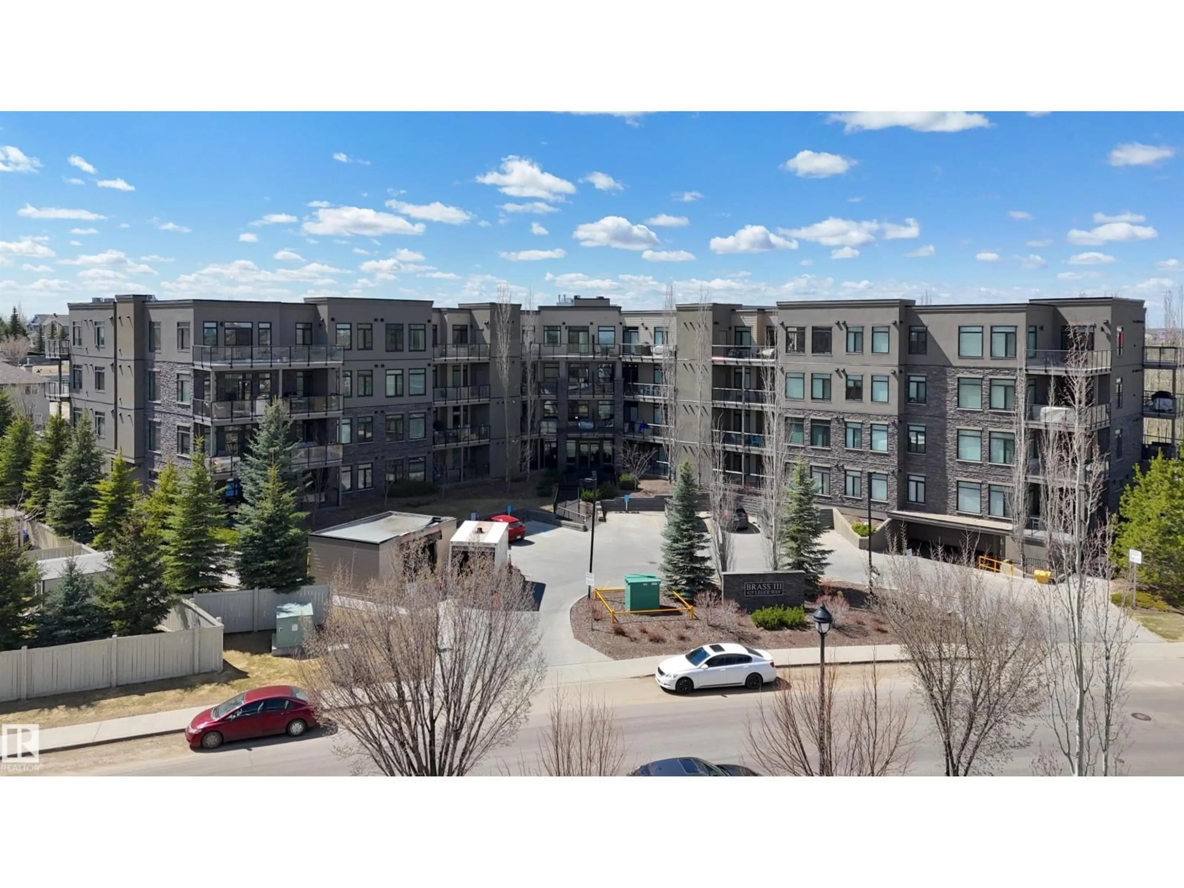 A pic from outside/outdoor area/front of a property/back of a property/a pic from drone, city buildings view from balcony for #101 - 625 LEGER WY, Edmonton Alberta T6R2T1