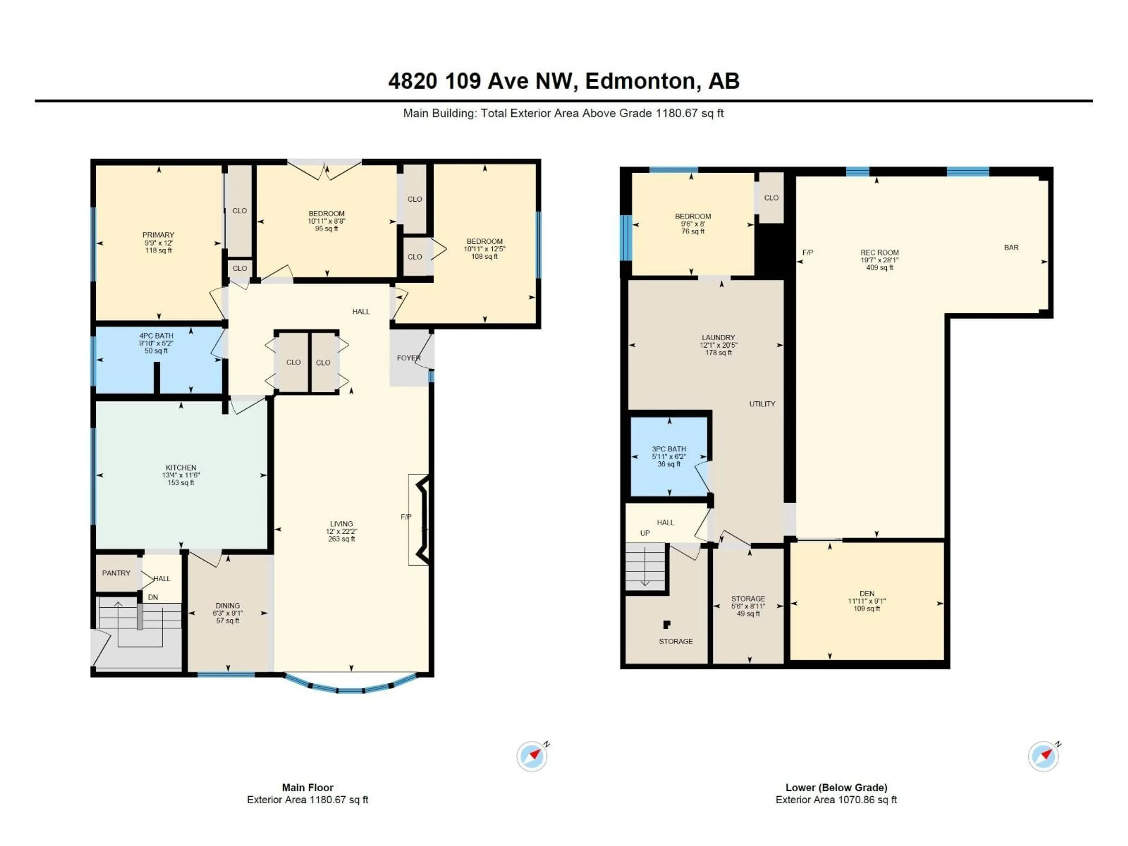 Floor plan for 4904 11 AV, Edmonton Alberta T6L5W8