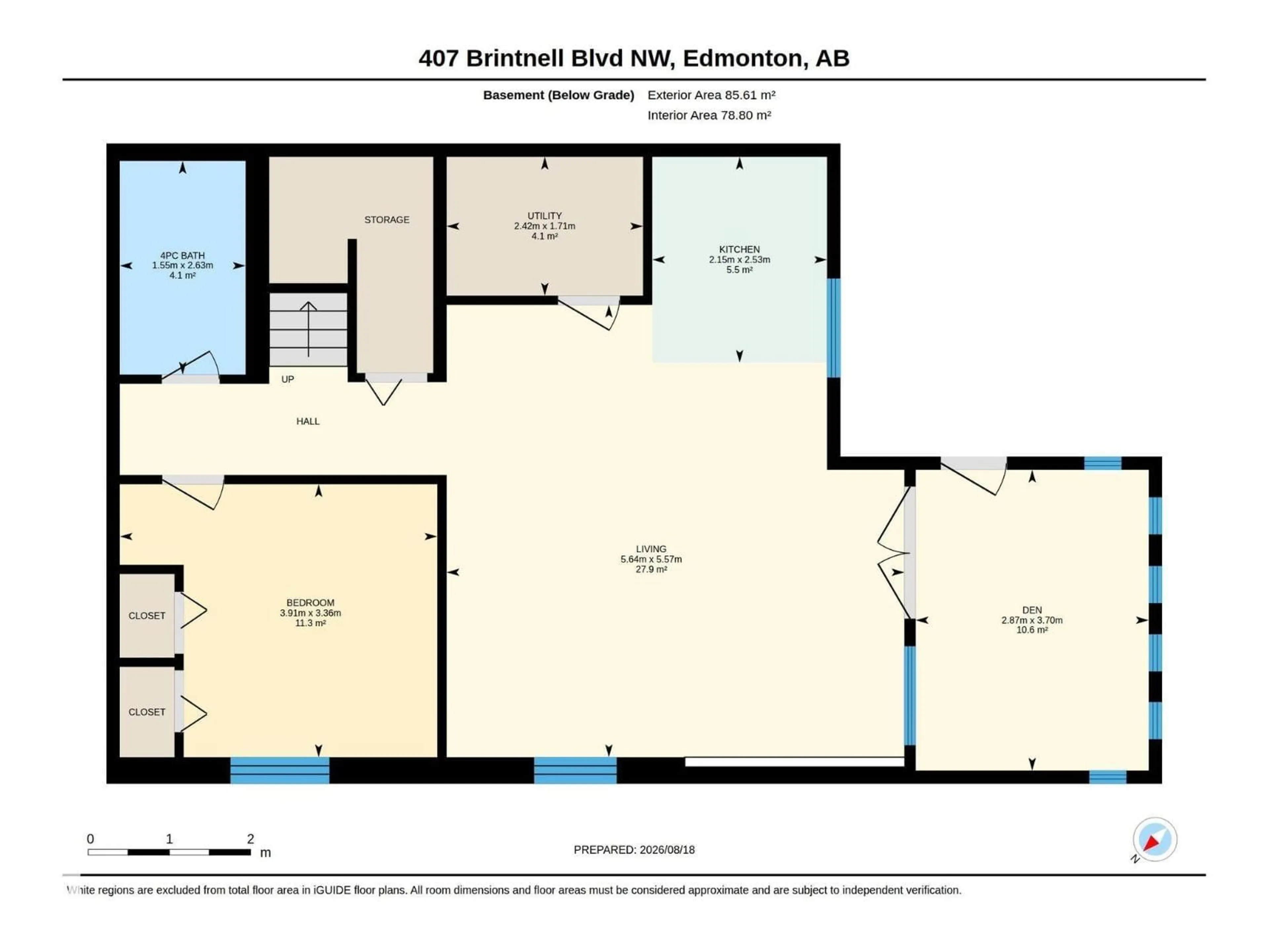 Floor plan for 407 BRINTNELL BV, Edmonton Alberta T5Y0G6