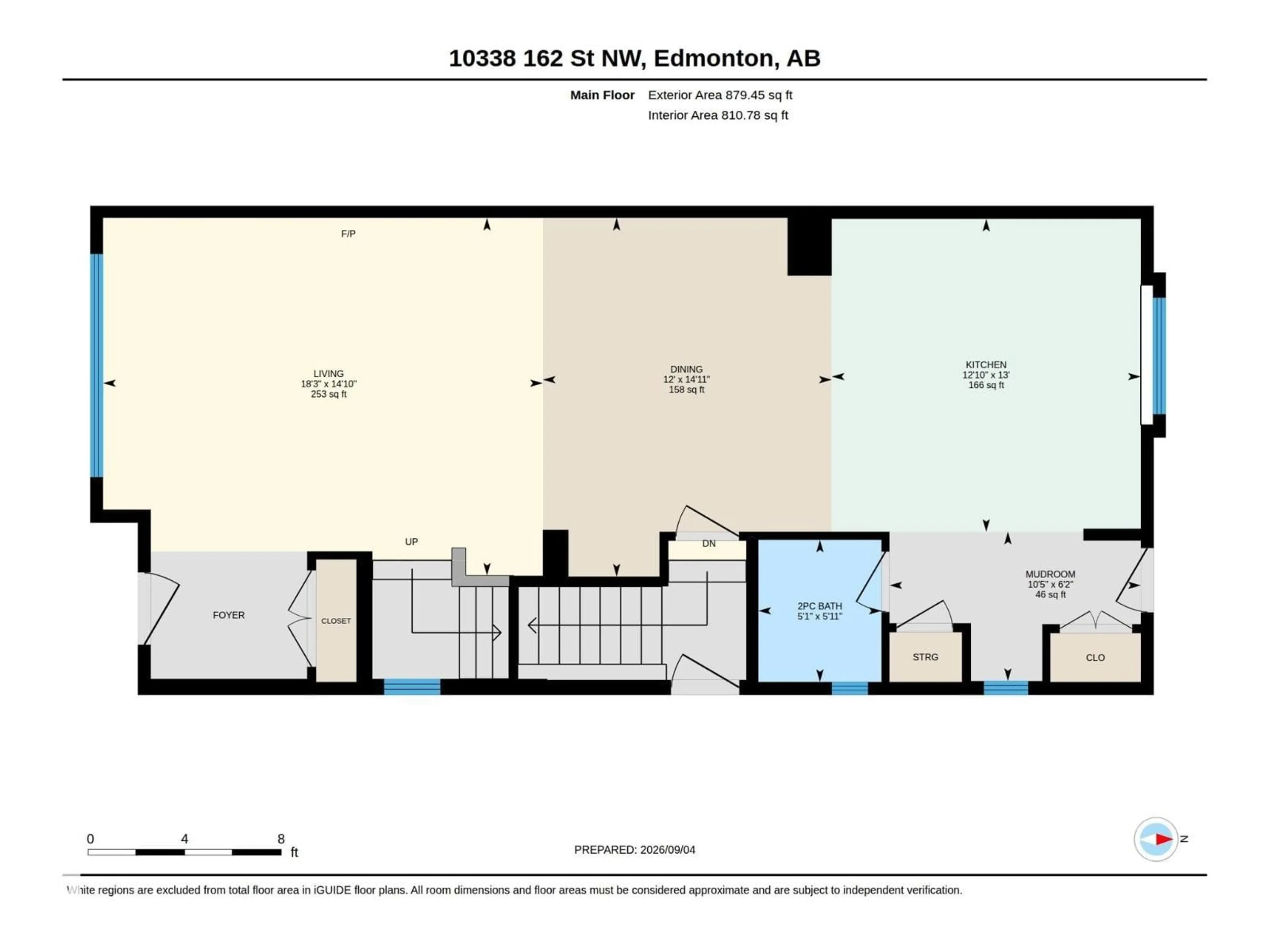 Floor plan for 10338 162 ST, Edmonton Alberta T5P3M2