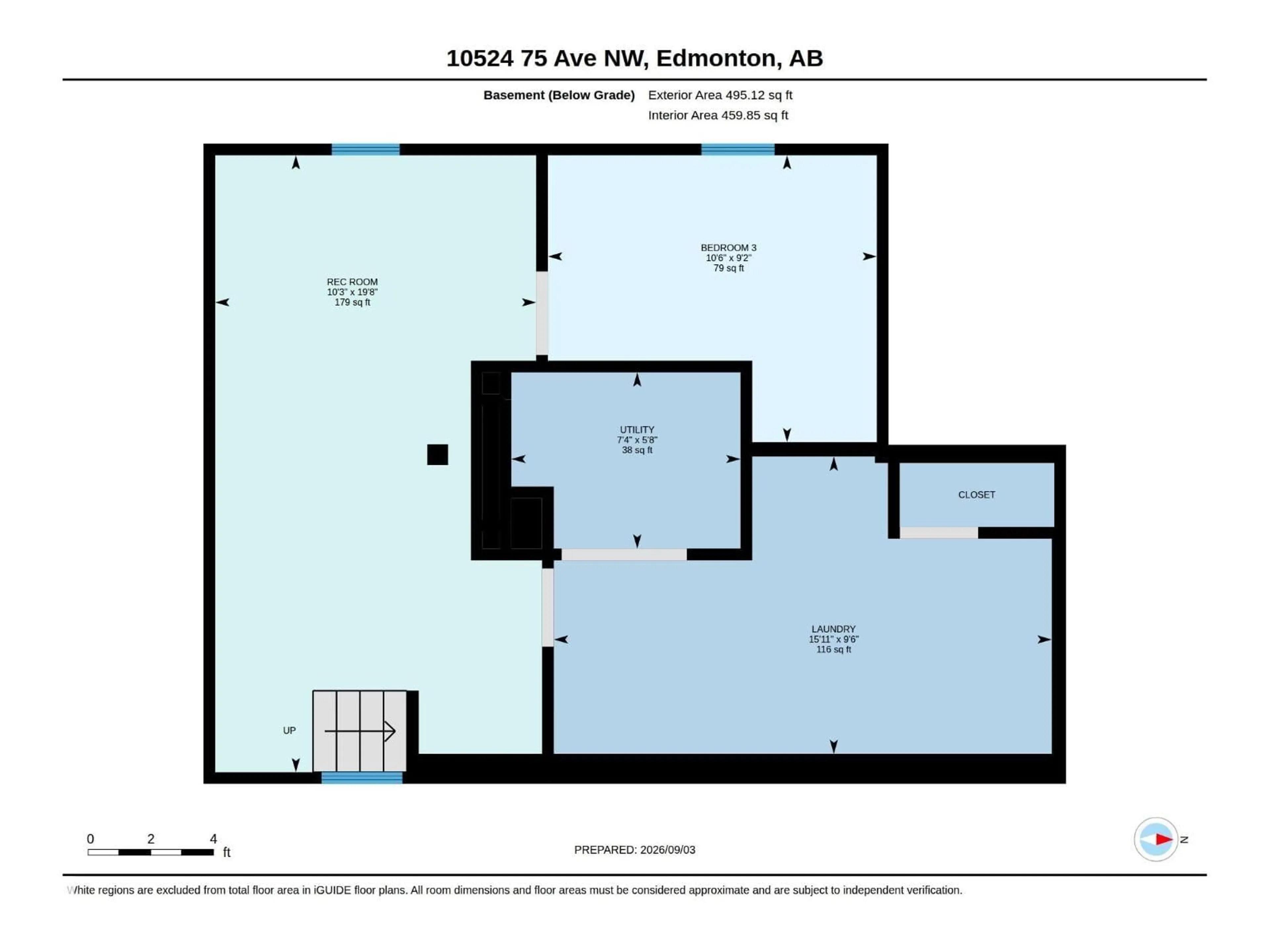 Floor plan for 10524 75 AV, Edmonton Alberta T6E1J4
