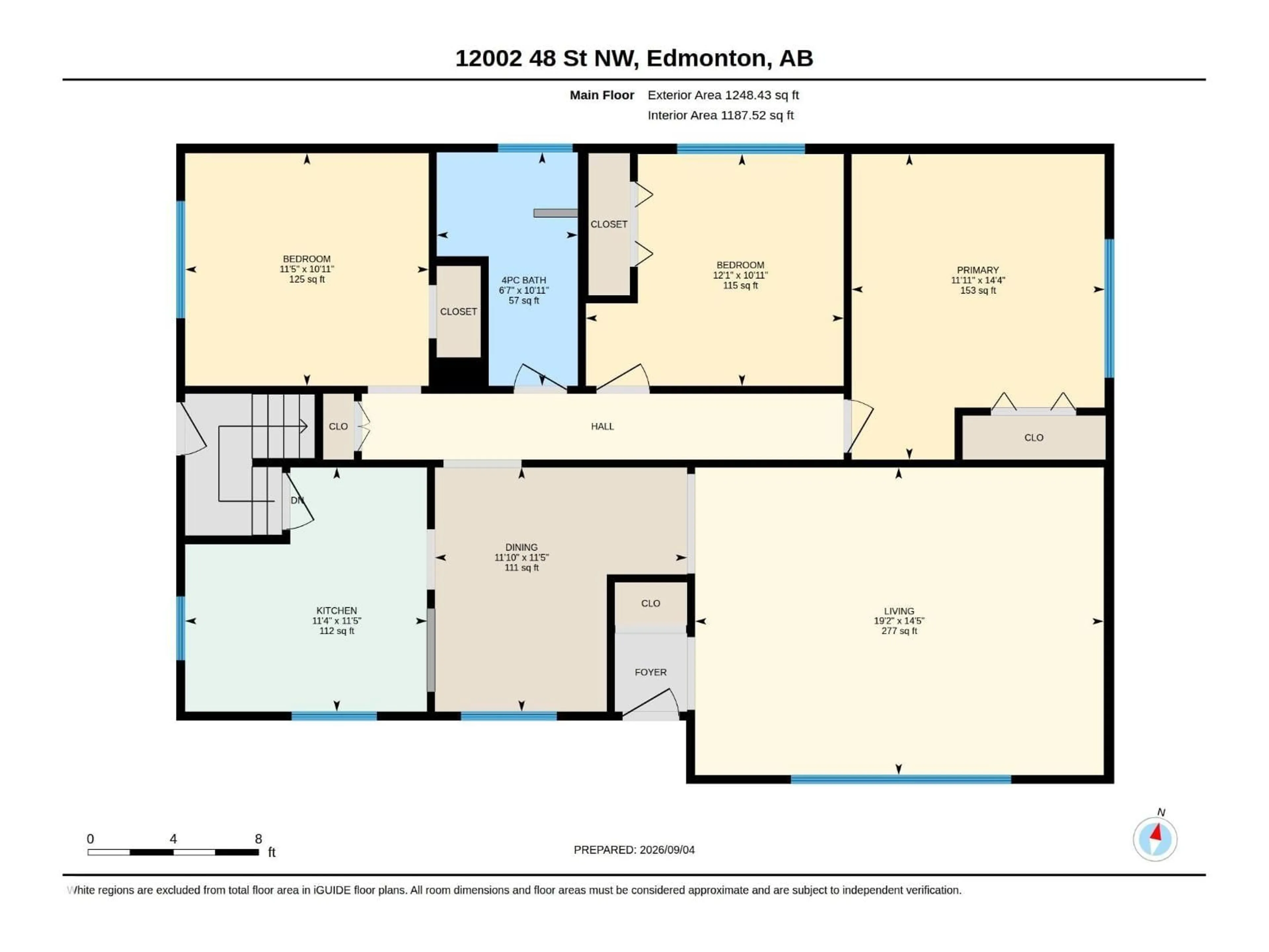Floor plan for NW - 12002 48 ST, Edmonton Alberta T5W2Y8