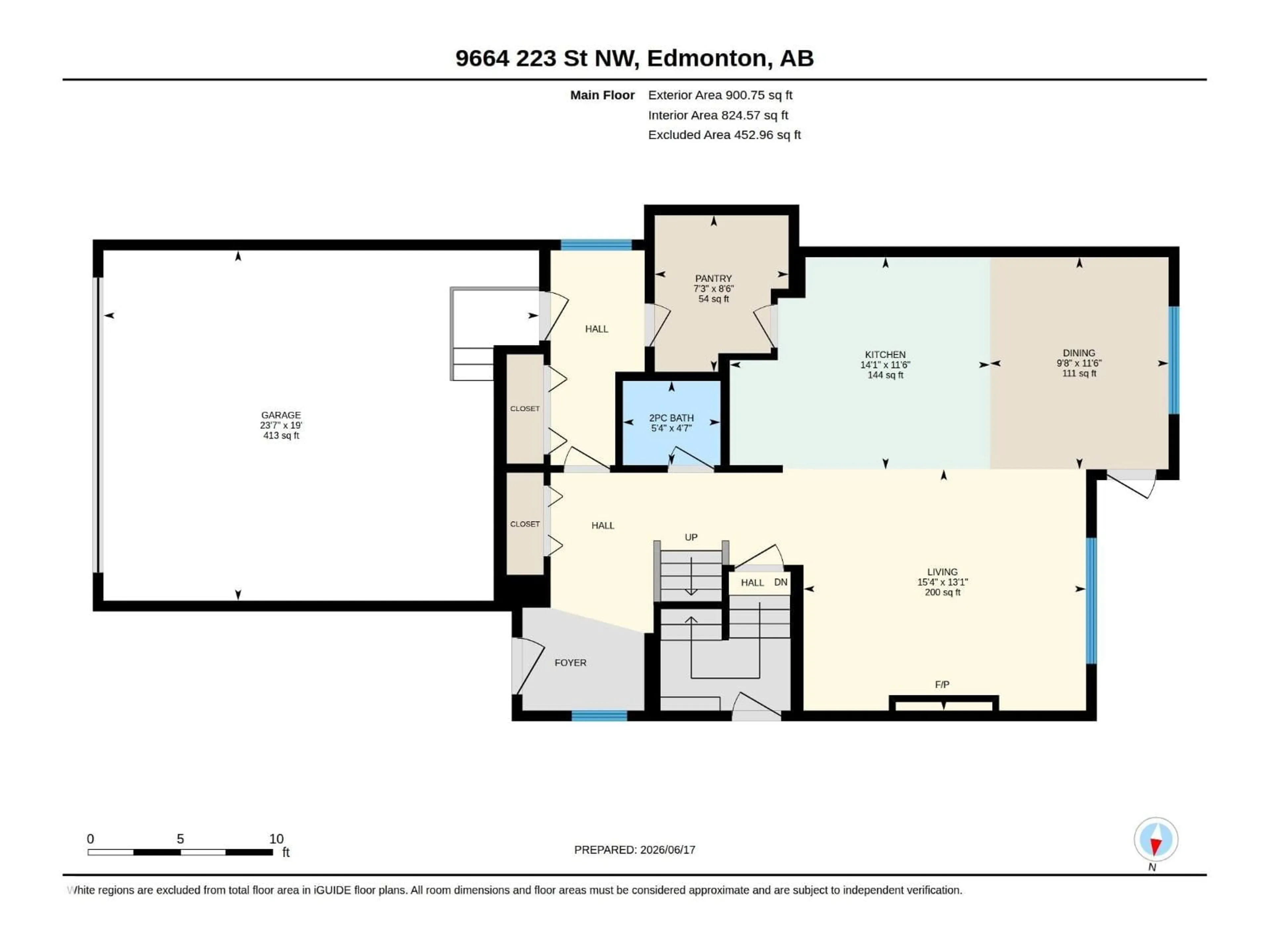 Floor plan for NW - 9664 223 ST, Edmonton Alberta T5T7B7