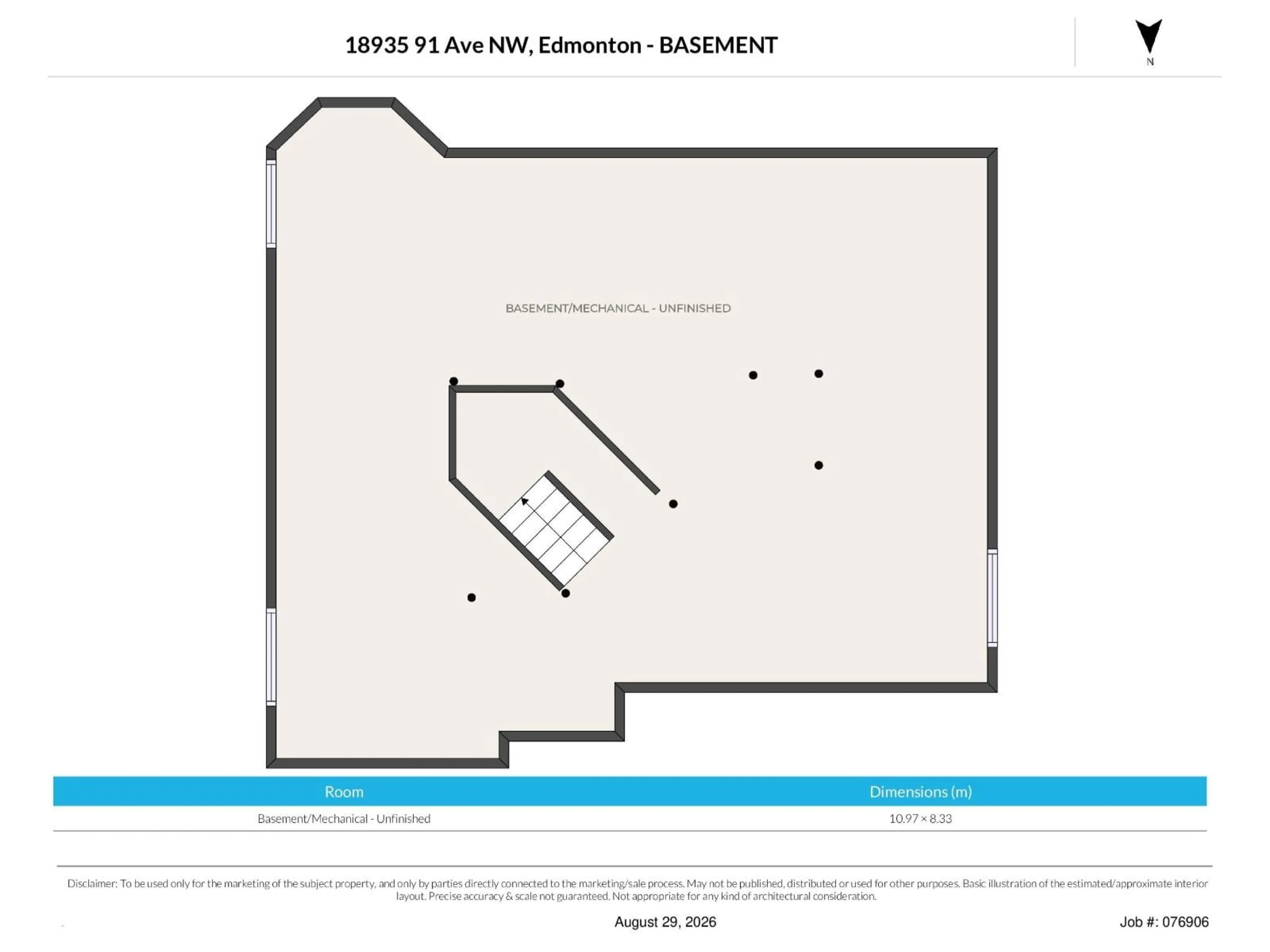 Floor plan for 18935 91 AV, Edmonton Alberta T5T5V9